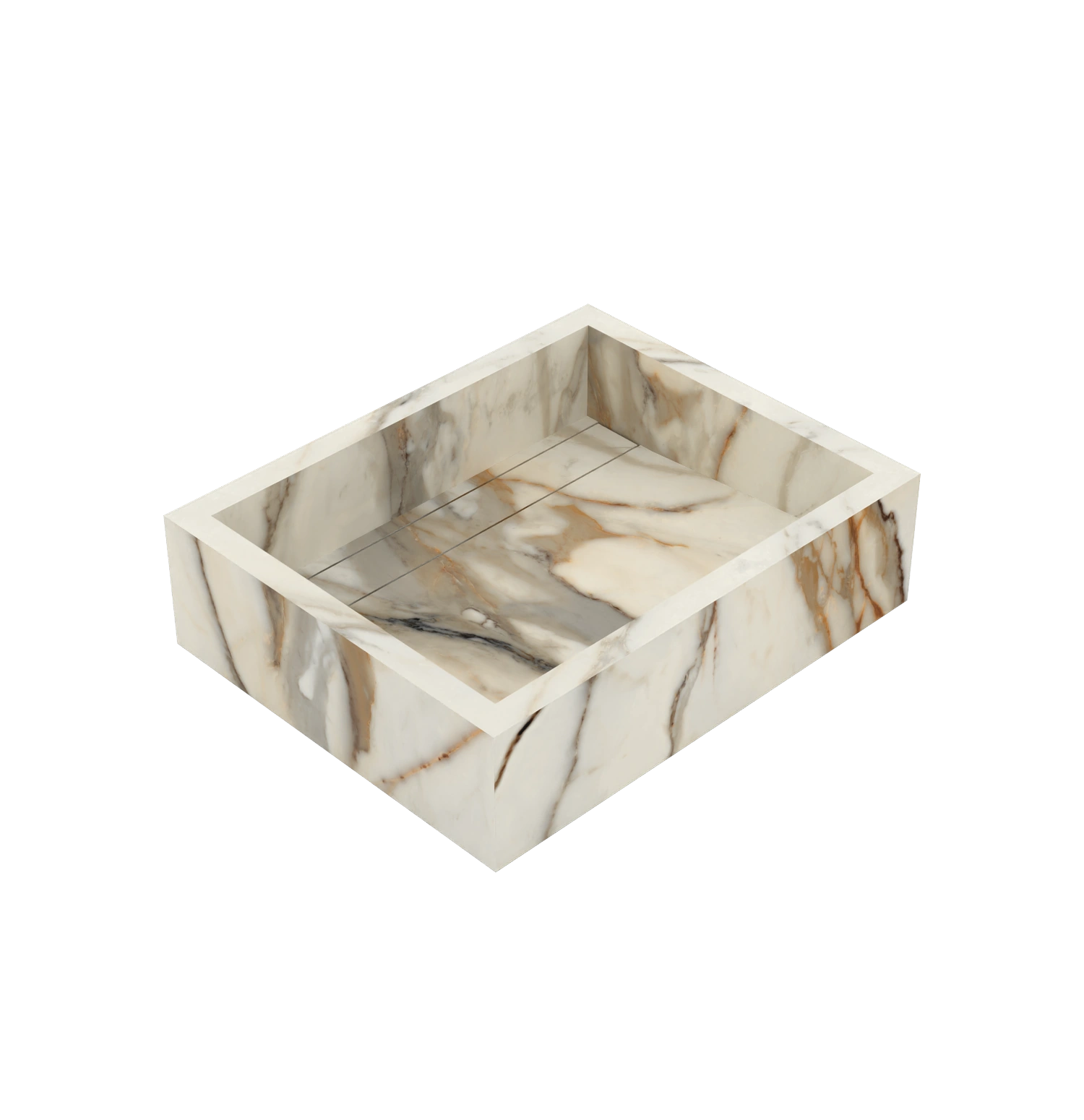 Xeraloox Aria 50 luxe keramische wastafel op maat gemaakt in Calacatta Rustic marmerlook - afbeelding 4