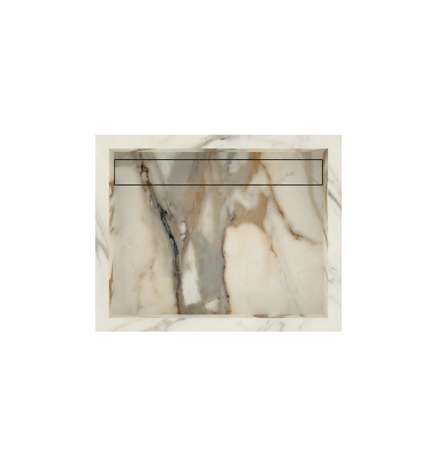 Xeraloox Aria 50 luxe keramische wastafel op maat gemaakt in Calacatta Rustic marmerlook - afbeelding 5