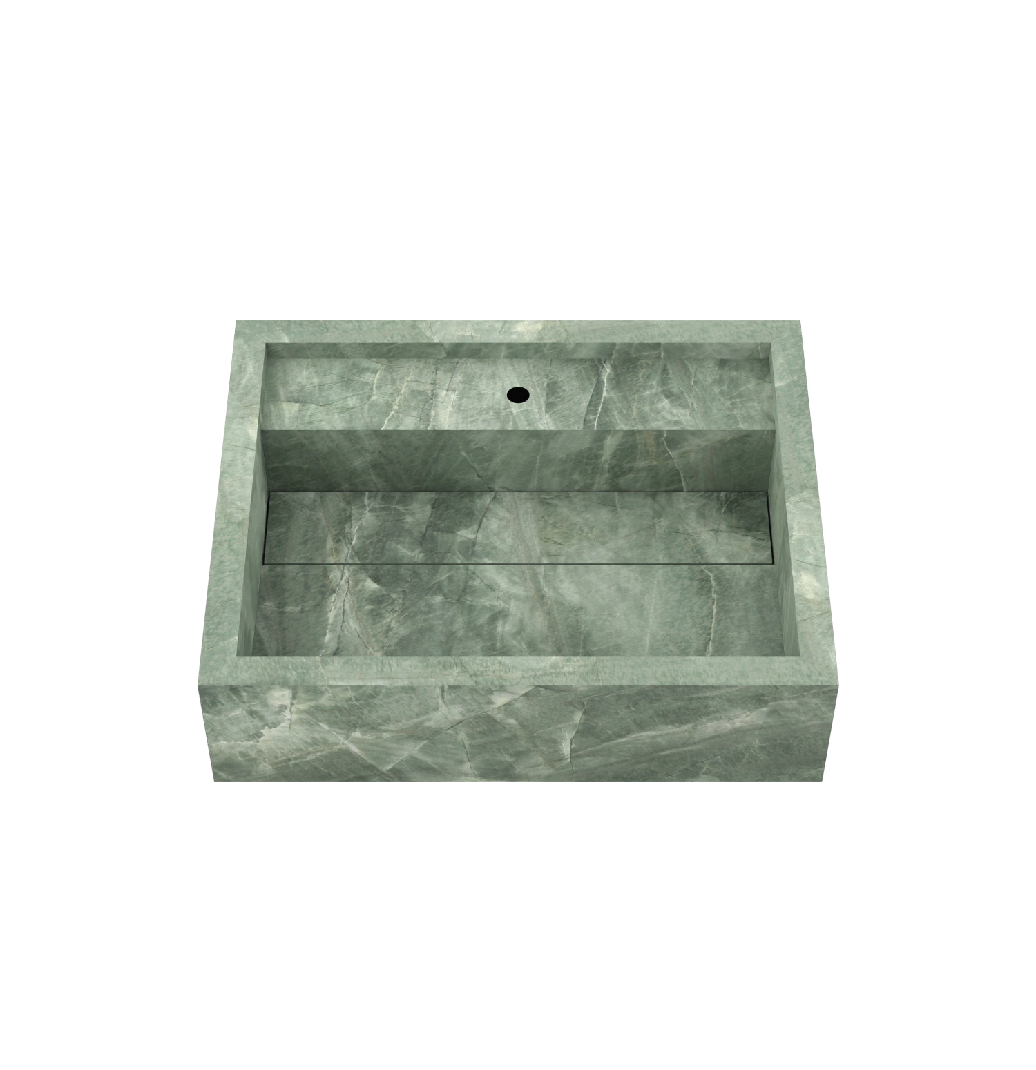 Xeraloox Aria 50 luxe keramische wastafel op maat gemaakt in Emerald Green marmerlook - afbeelding 3