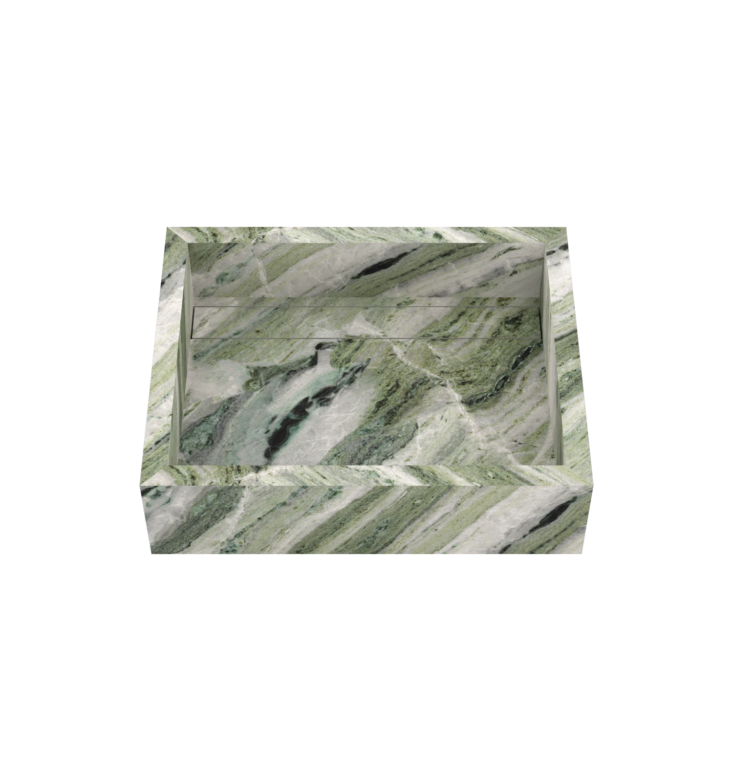 Xeraloox Aria 50 luxe keramische wastafel op maat gemaakt in Emerald Stream marmerlook - afbeelding 2