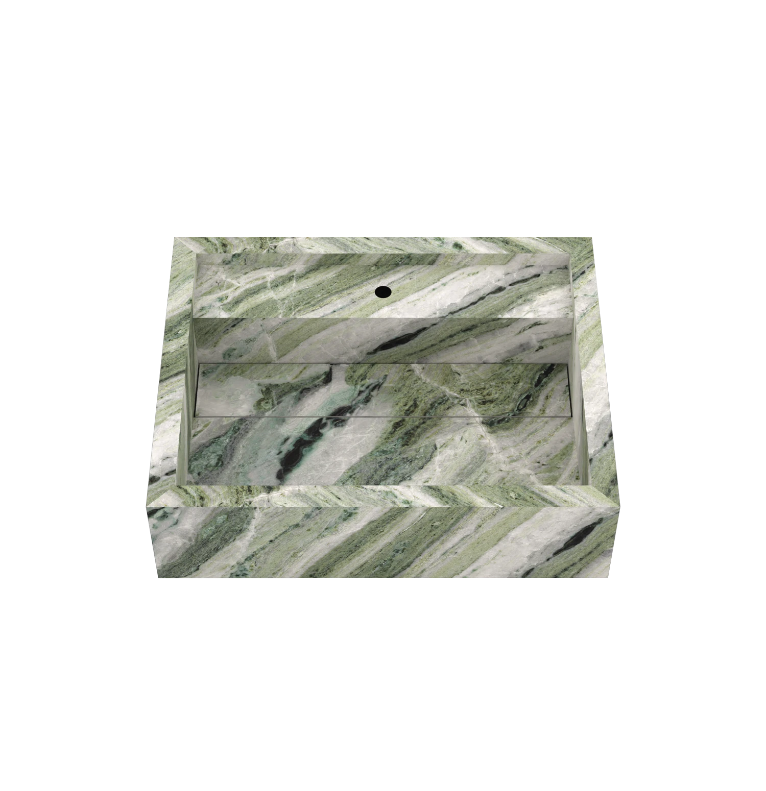 Xeraloox Aria 50 luxe keramische wastafel op maat gemaakt in Emerald Stream marmerlook - afbeelding 3