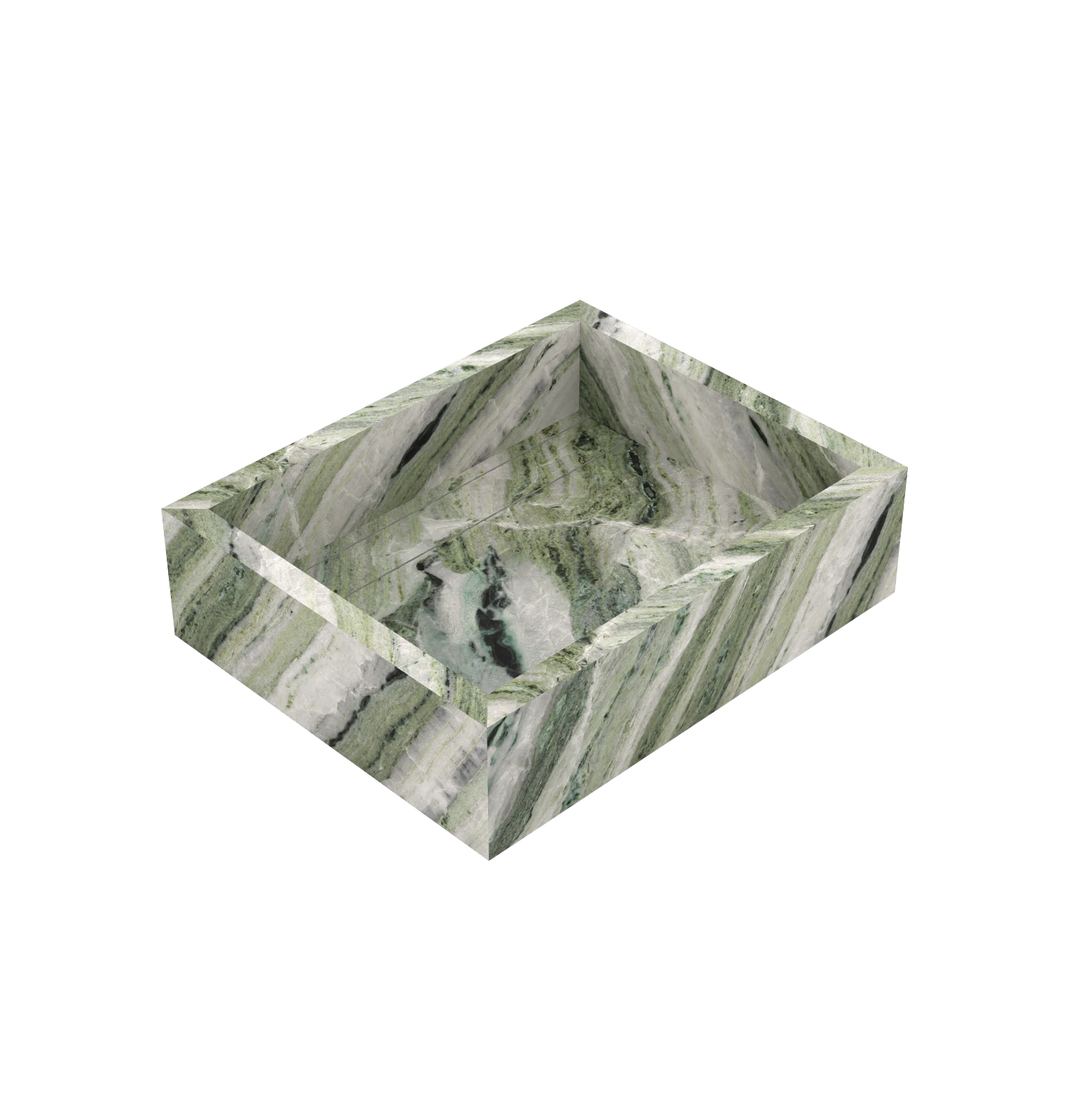 Xeraloox Aria 50 luxe keramische wastafel op maat gemaakt in Emerald Stream marmerlook - afbeelding 4