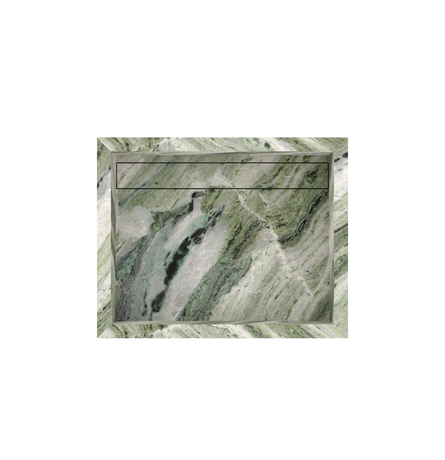 Xeraloox Aria 50 luxe keramische wastafel op maat gemaakt in Emerald Stream marmerlook - afbeelding 5