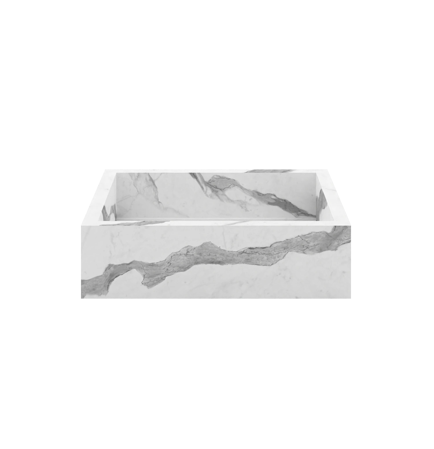 Xeraloox Aria 50 luxe keramische wastafel op maat gemaakt in Statuario Classic marmerlook - afbeelding 1