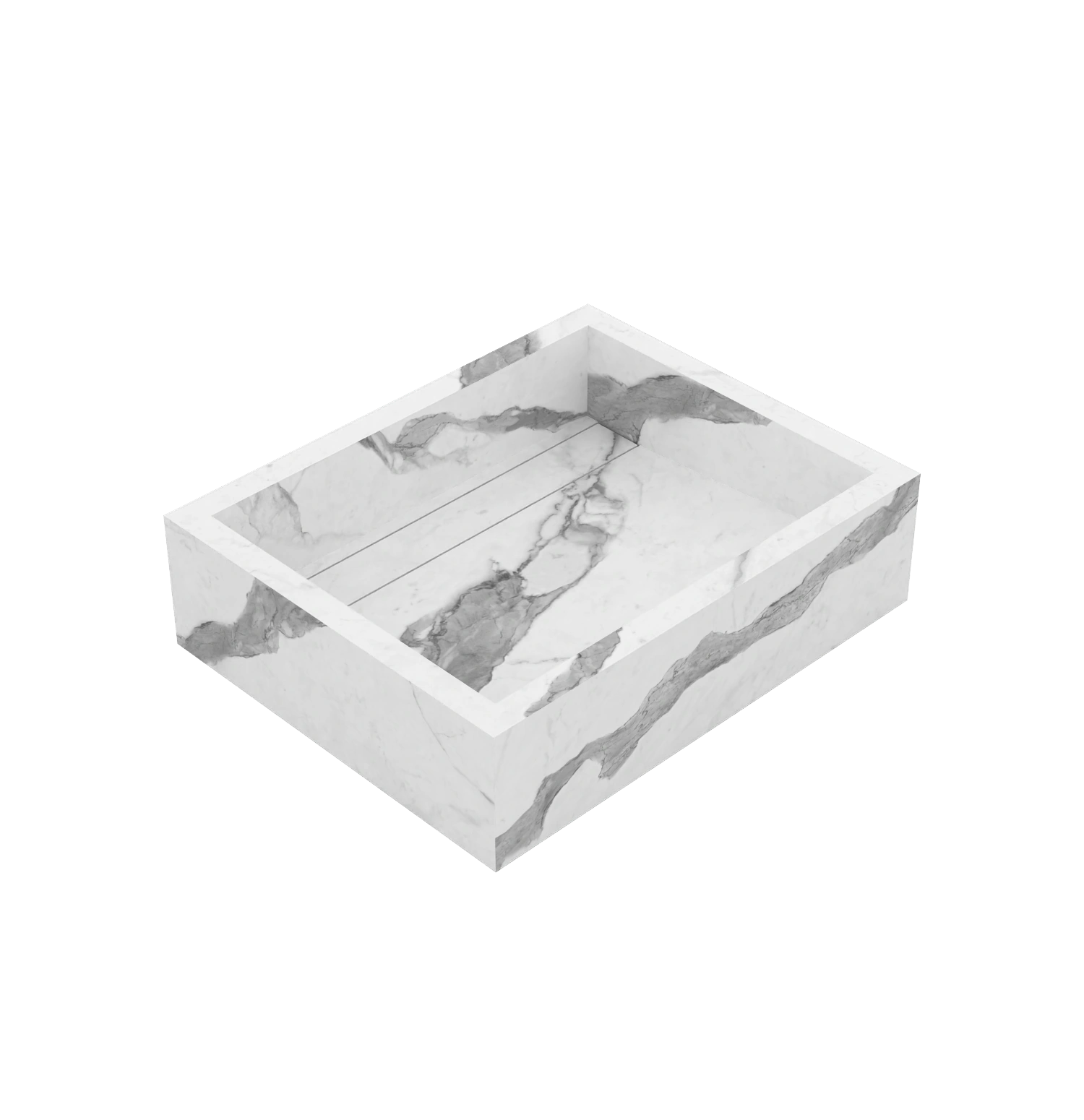 Xeraloox Aria 50 luxe keramische wastafel op maat gemaakt in Statuario Classic marmerlook - afbeelding 4