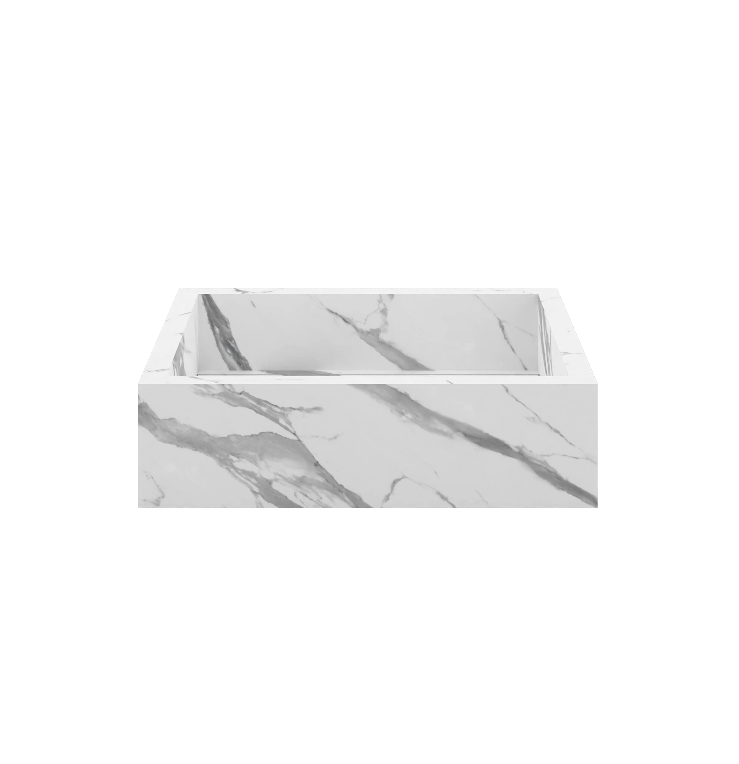 Xeraloox Aria 50 luxe keramische wastafel op maat gemaakt in Statuario Pure marmerlook - afbeelding 1