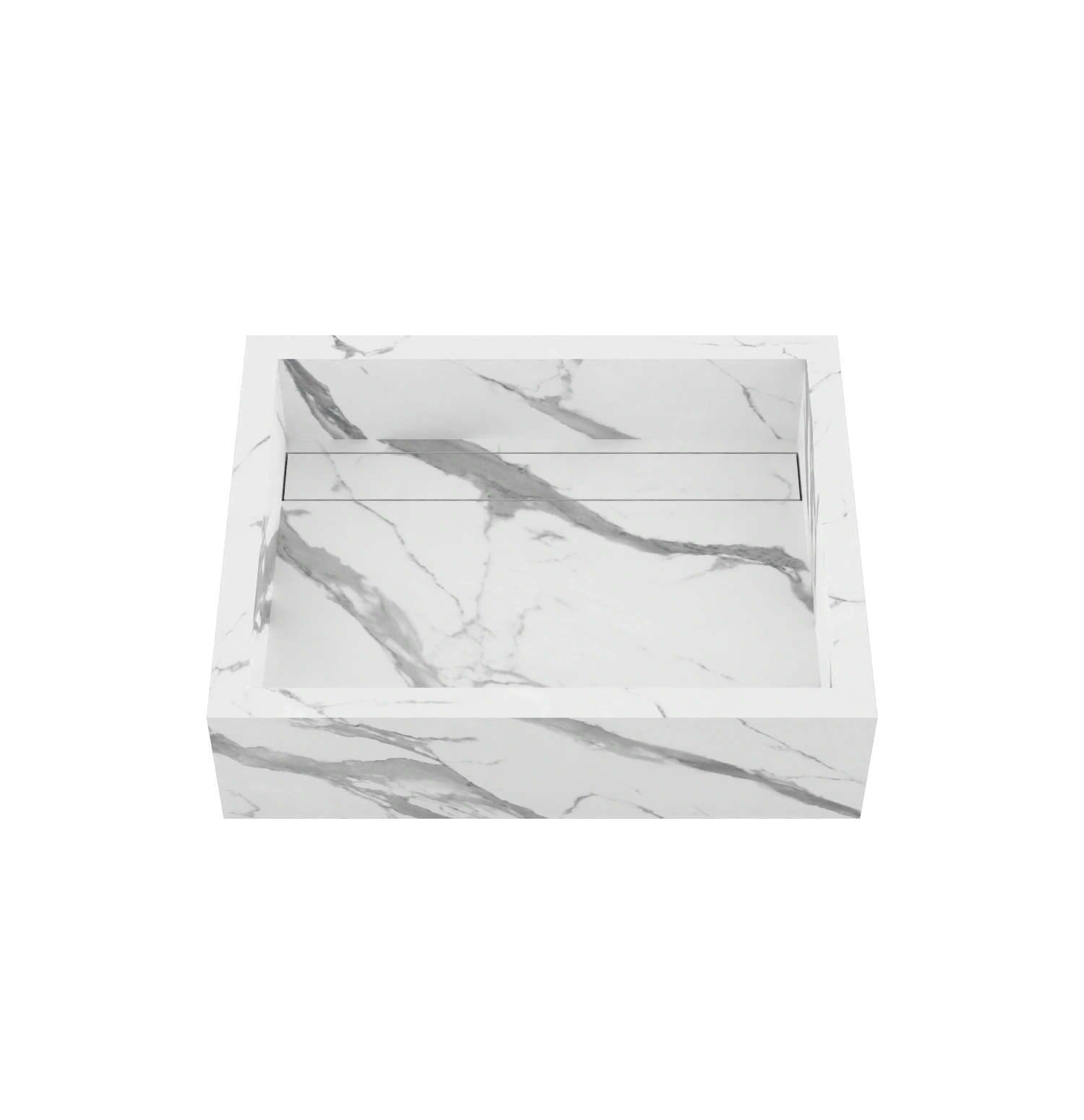 Xeraloox Aria 50 luxe keramische wastafel op maat gemaakt in Statuario Pure marmerlook - afbeelding 2