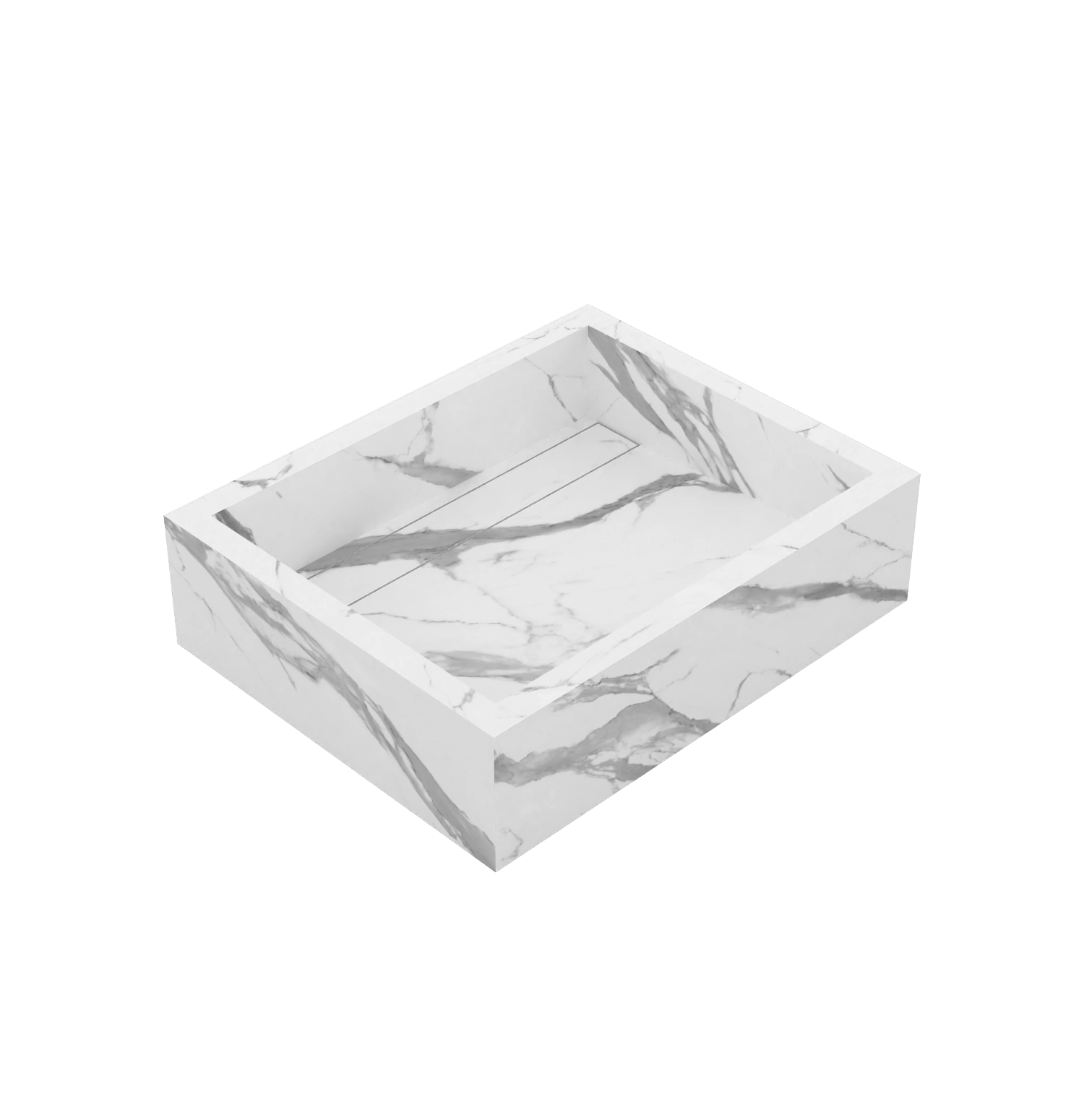 Xeraloox Aria 50 luxe keramische wastafel op maat gemaakt in Statuario Pure marmerlook - afbeelding 4