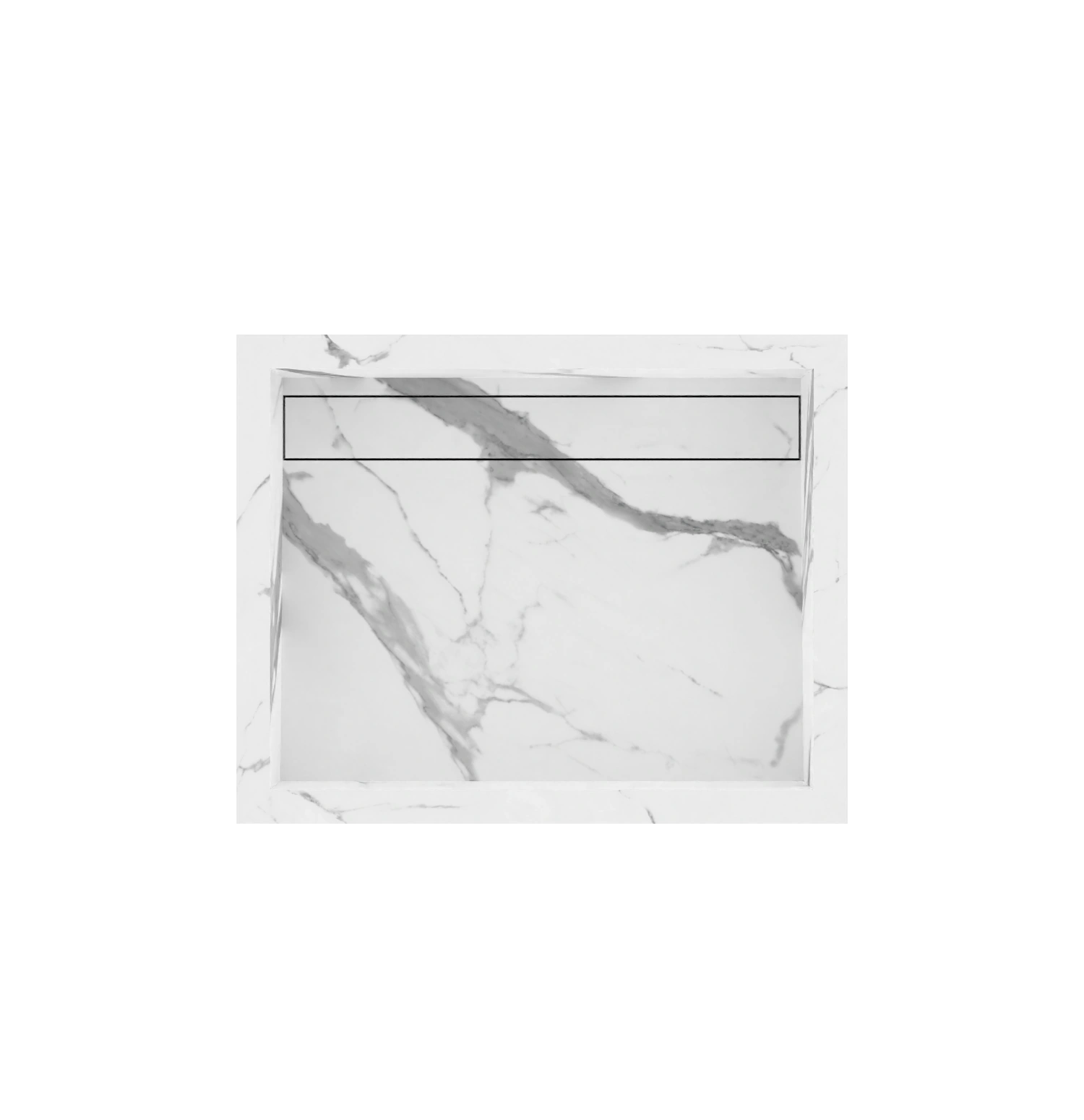 Xeraloox Aria 50 luxe keramische wastafel op maat gemaakt in Statuario Pure marmerlook - afbeelding 5