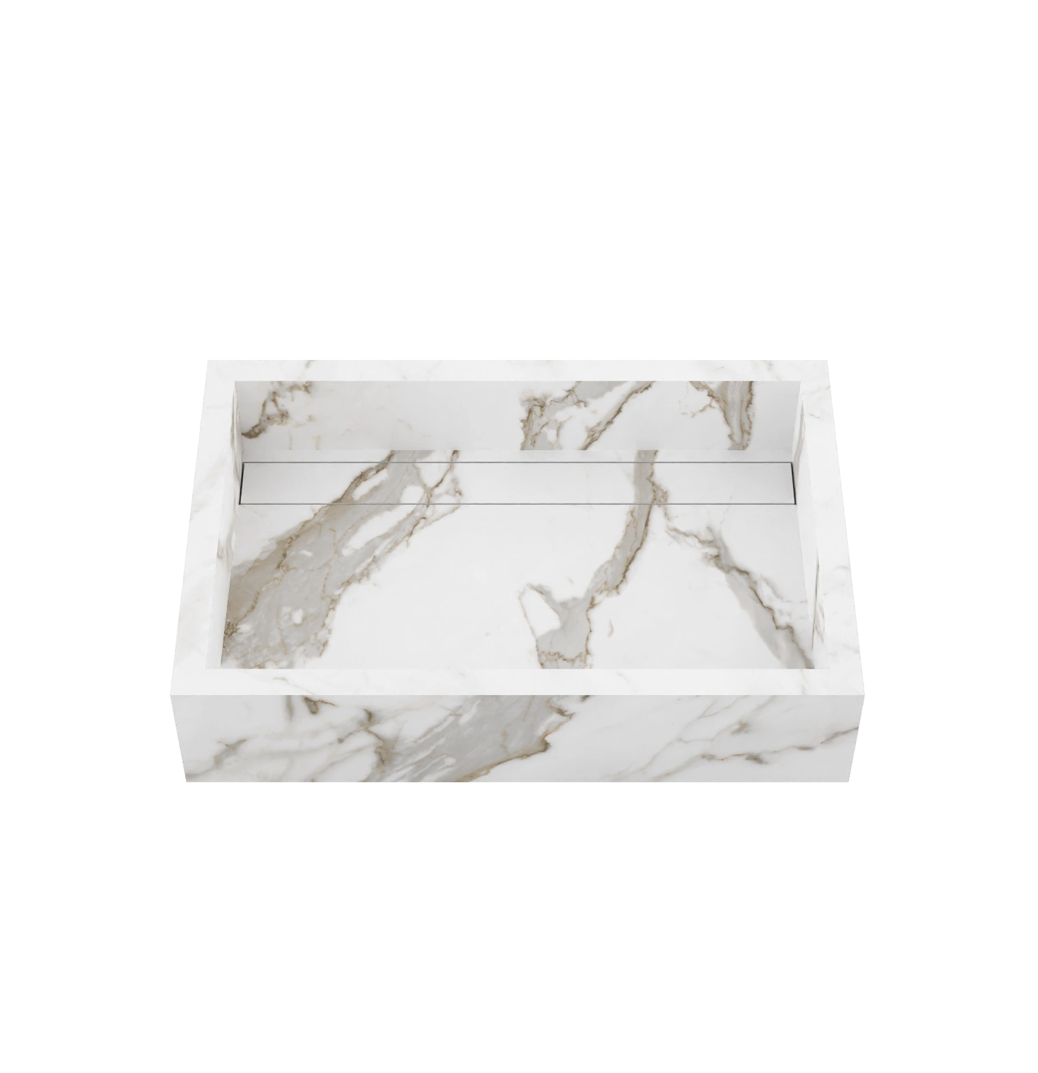 Xeraloox Aria 60 luxe keramische wastafel op maat gemaakt in Calacatta Classic marmerlook - afbeelding 2