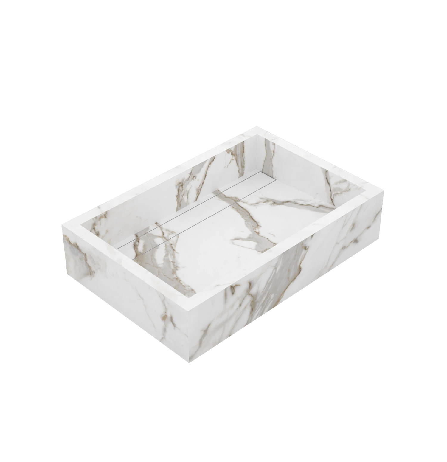 Xeraloox Aria 60 luxe keramische wastafel op maat gemaakt in Calacatta Classic marmerlook - afbeelding 4