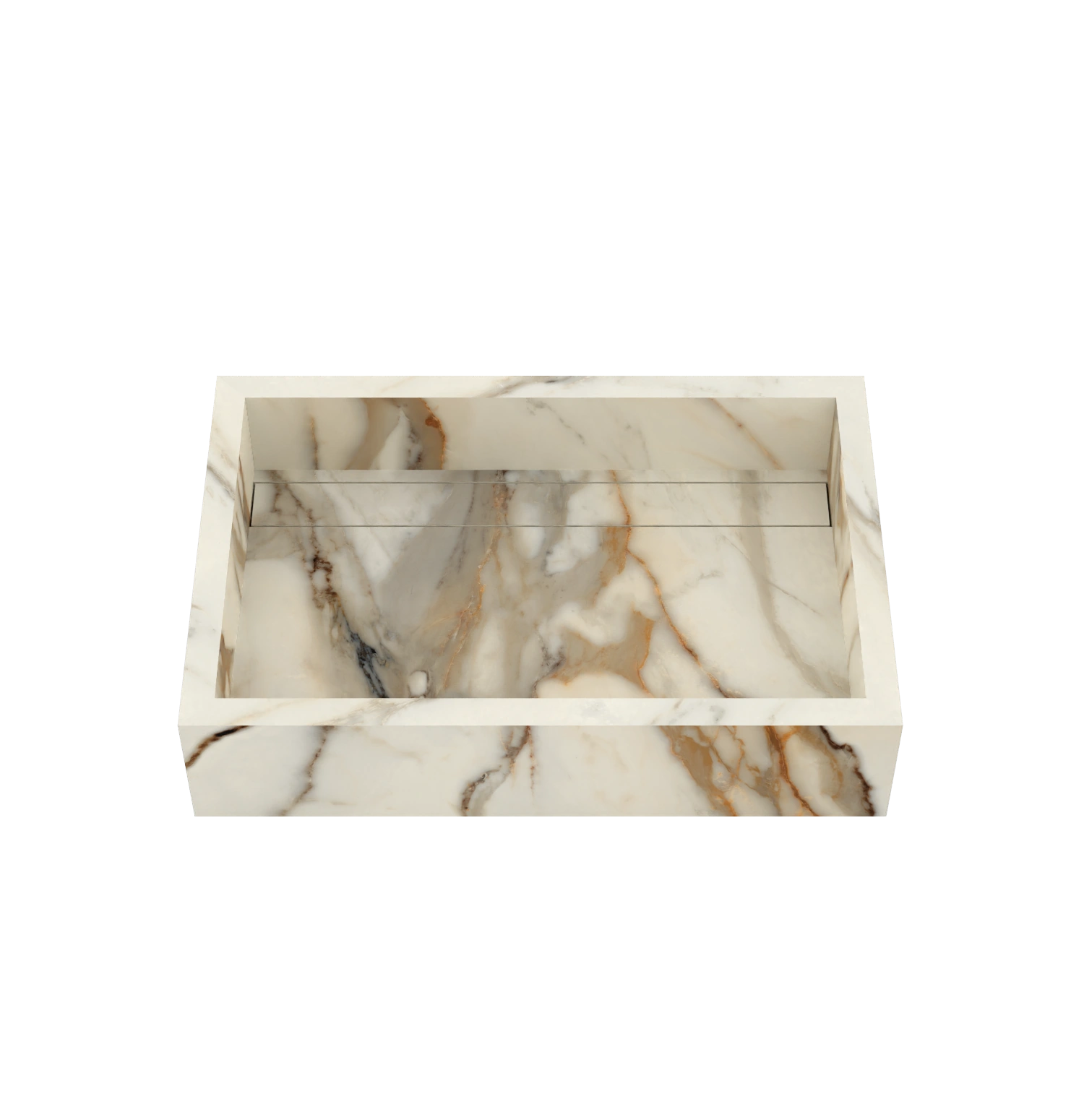 Xeraloox Aria 60 luxe keramische wastafel op maat gemaakt in Calacatta Rustic marmerlook - afbeelding 2