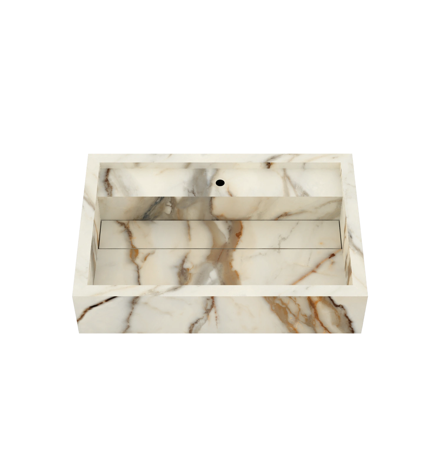 Xeraloox Aria 60 luxe keramische wastafel op maat gemaakt in Calacatta Rustic marmerlook - afbeelding 3