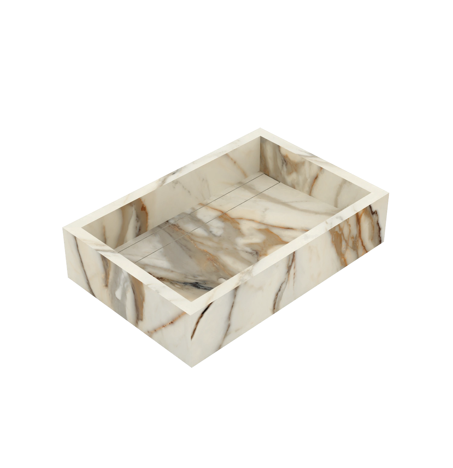 Xeraloox Aria 60 luxe keramische wastafel op maat gemaakt in Calacatta Rustic marmerlook - afbeelding 4