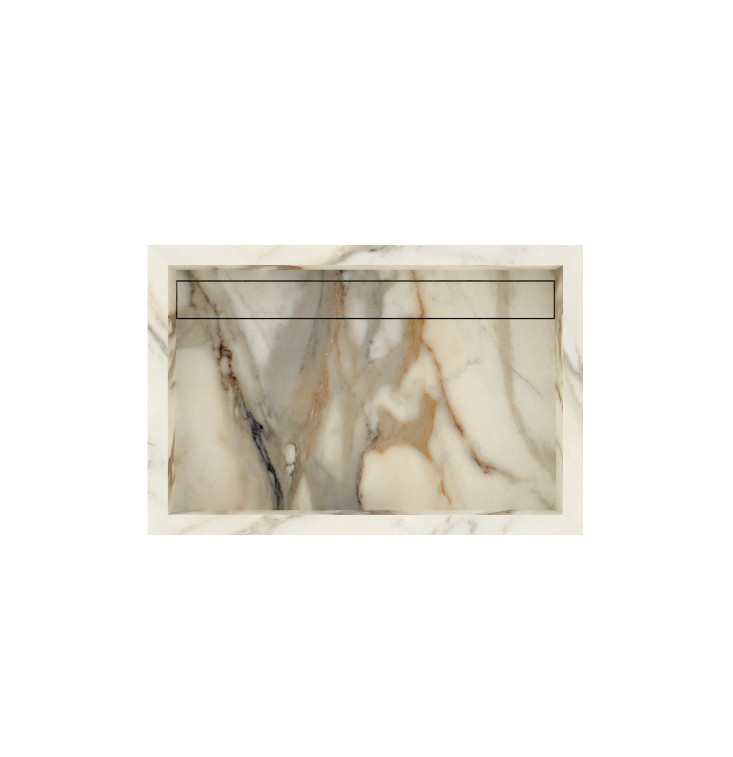 Xeraloox Aria 60 luxe keramische wastafel op maat gemaakt in Calacatta Rustic marmerlook - afbeelding 5