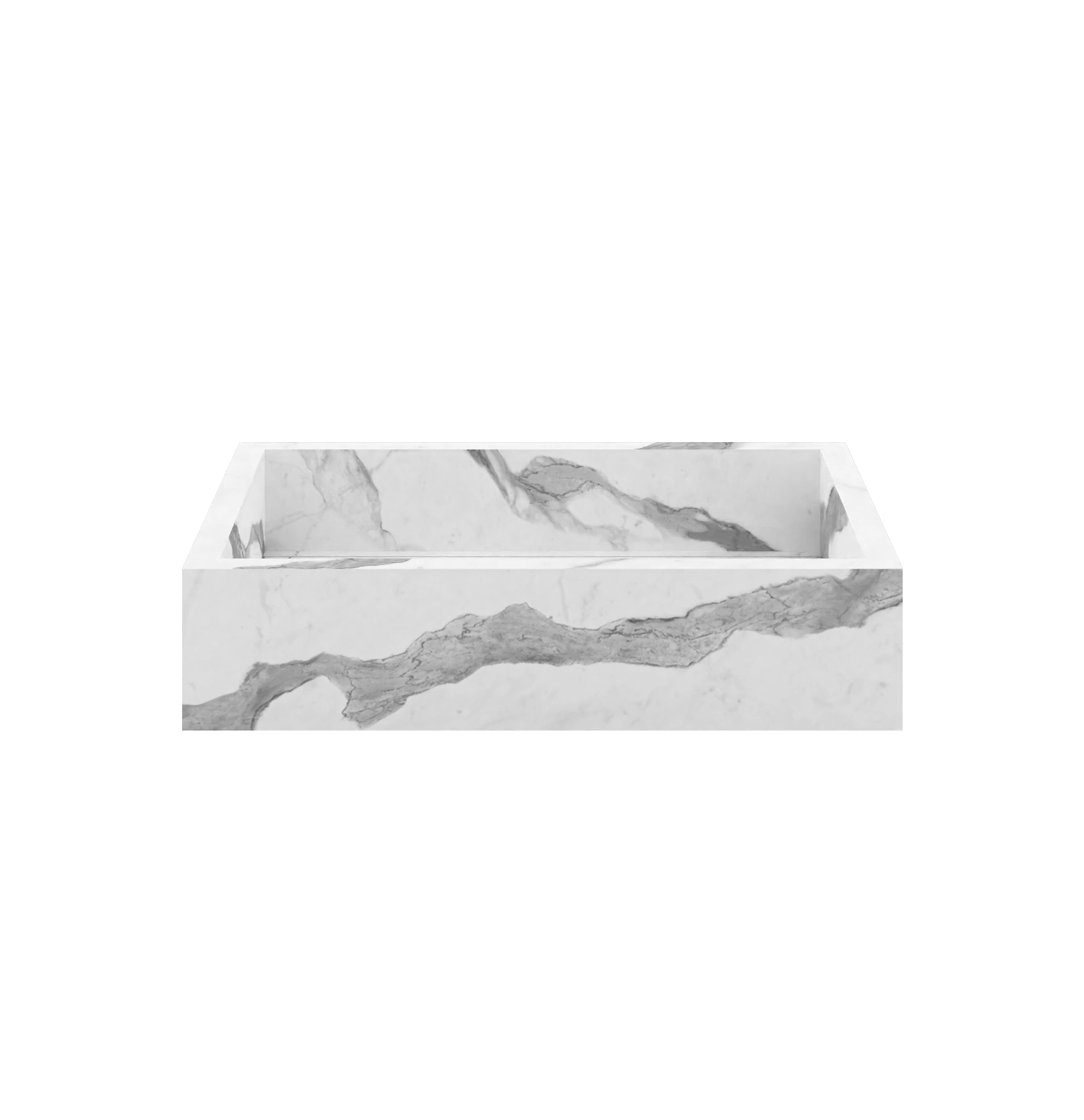 Xeraloox Aria 60 luxe keramische wastafel op maat gemaakt in Statuario Classic marmerlook - afbeelding 1