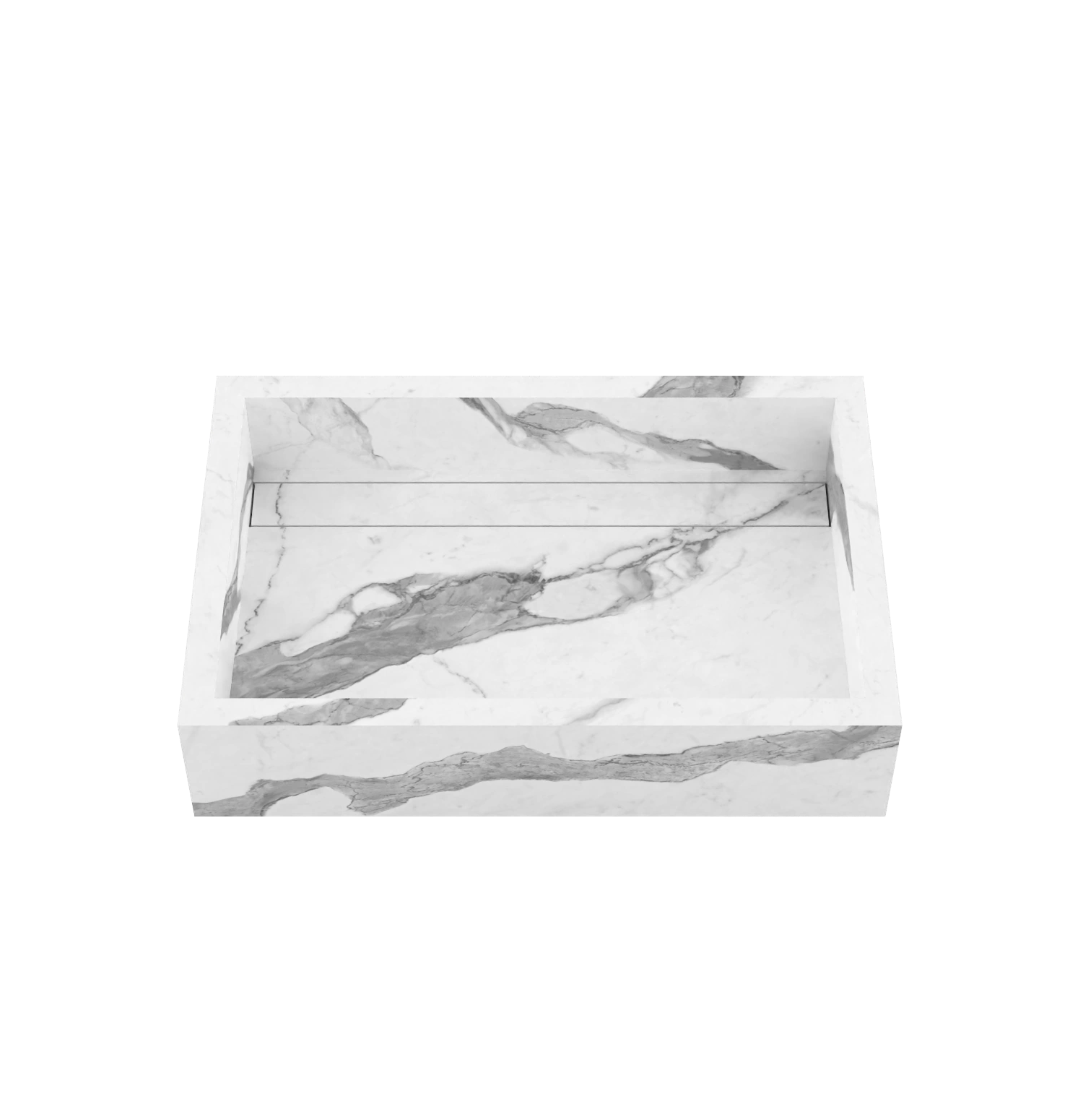 Xeraloox Aria 60 luxe keramische wastafel op maat gemaakt in Statuario Classic marmerlook - afbeelding 2