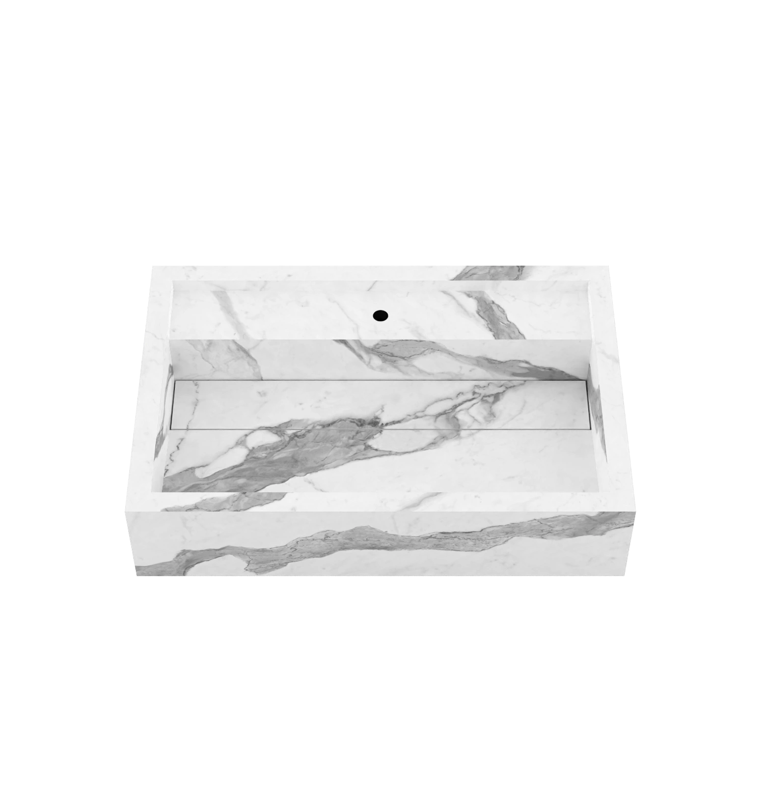 Xeraloox Aria 60 luxe keramische wastafel op maat gemaakt in Statuario Classic marmerlook - afbeelding 3