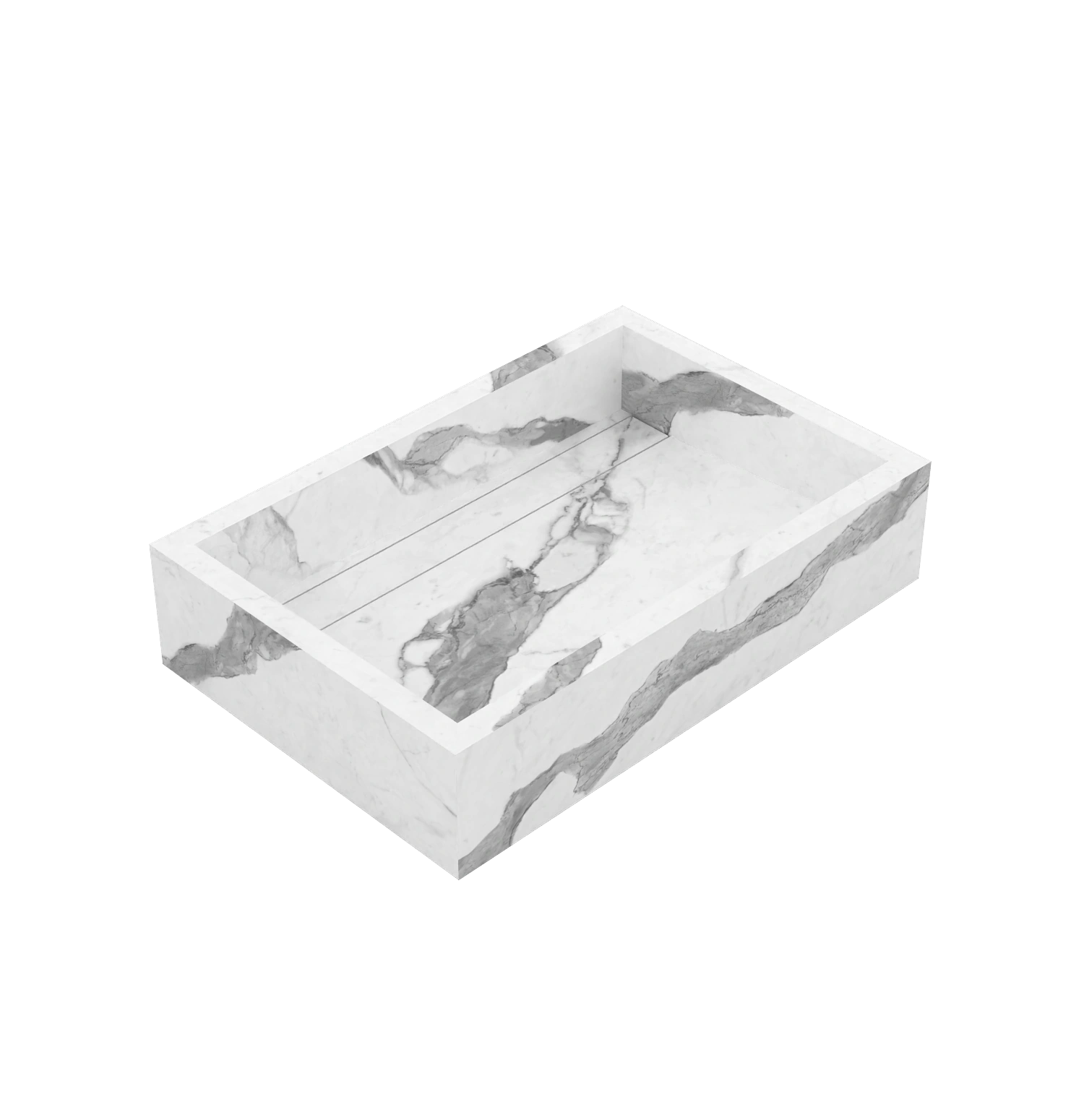 Xeraloox Aria 60 luxe keramische wastafel op maat gemaakt in Statuario Classic marmerlook - afbeelding 4