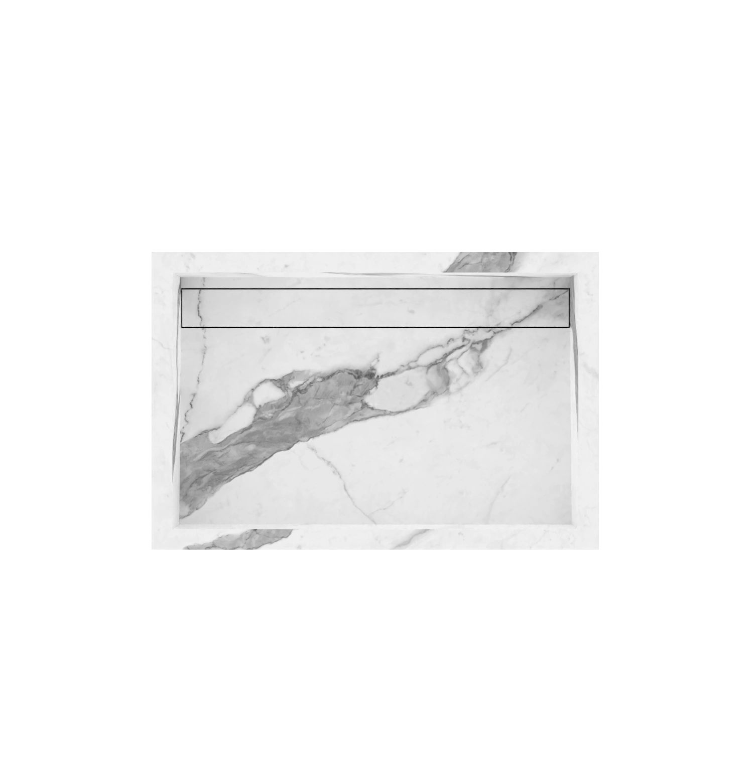 Xeraloox Aria 60 luxe keramische wastafel op maat gemaakt in Statuario Classic marmerlook - afbeelding 5