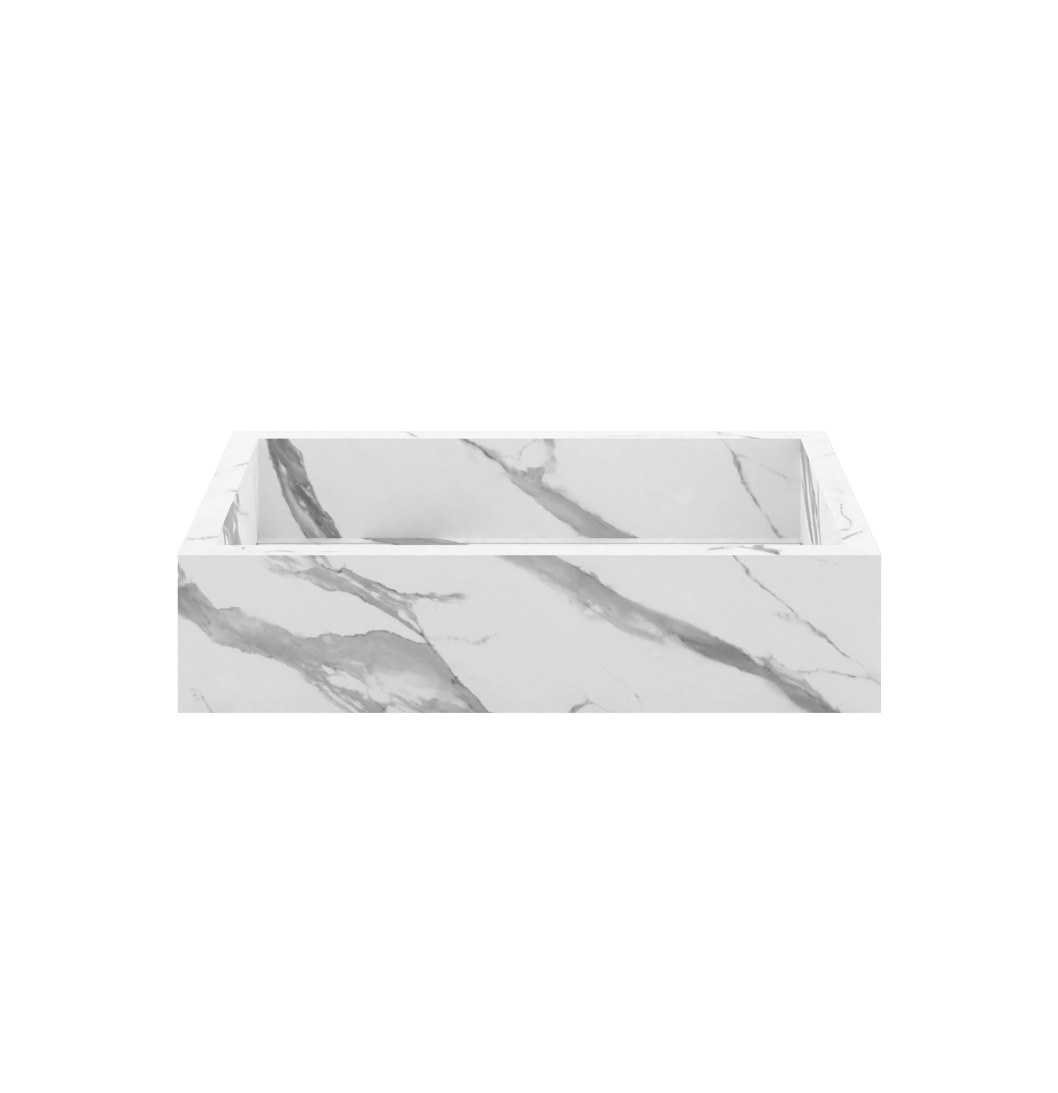 Xeraloox Aria 60 luxe keramische wastafel op maat gemaakt in Statuario Pure marmerlook - afbeelding 1