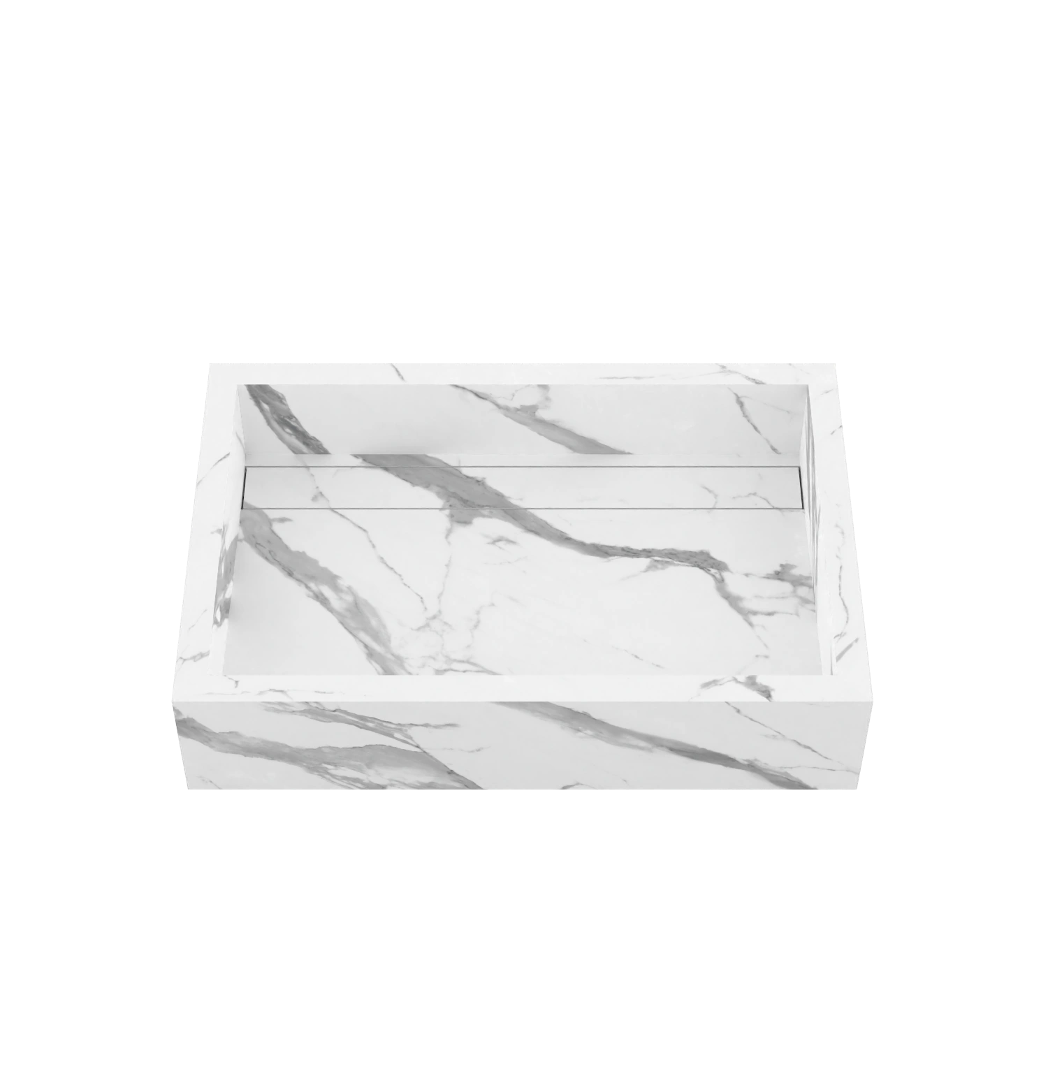 Xeraloox Aria 60 luxe keramische wastafel op maat gemaakt in Statuario Pure marmerlook - afbeelding 2