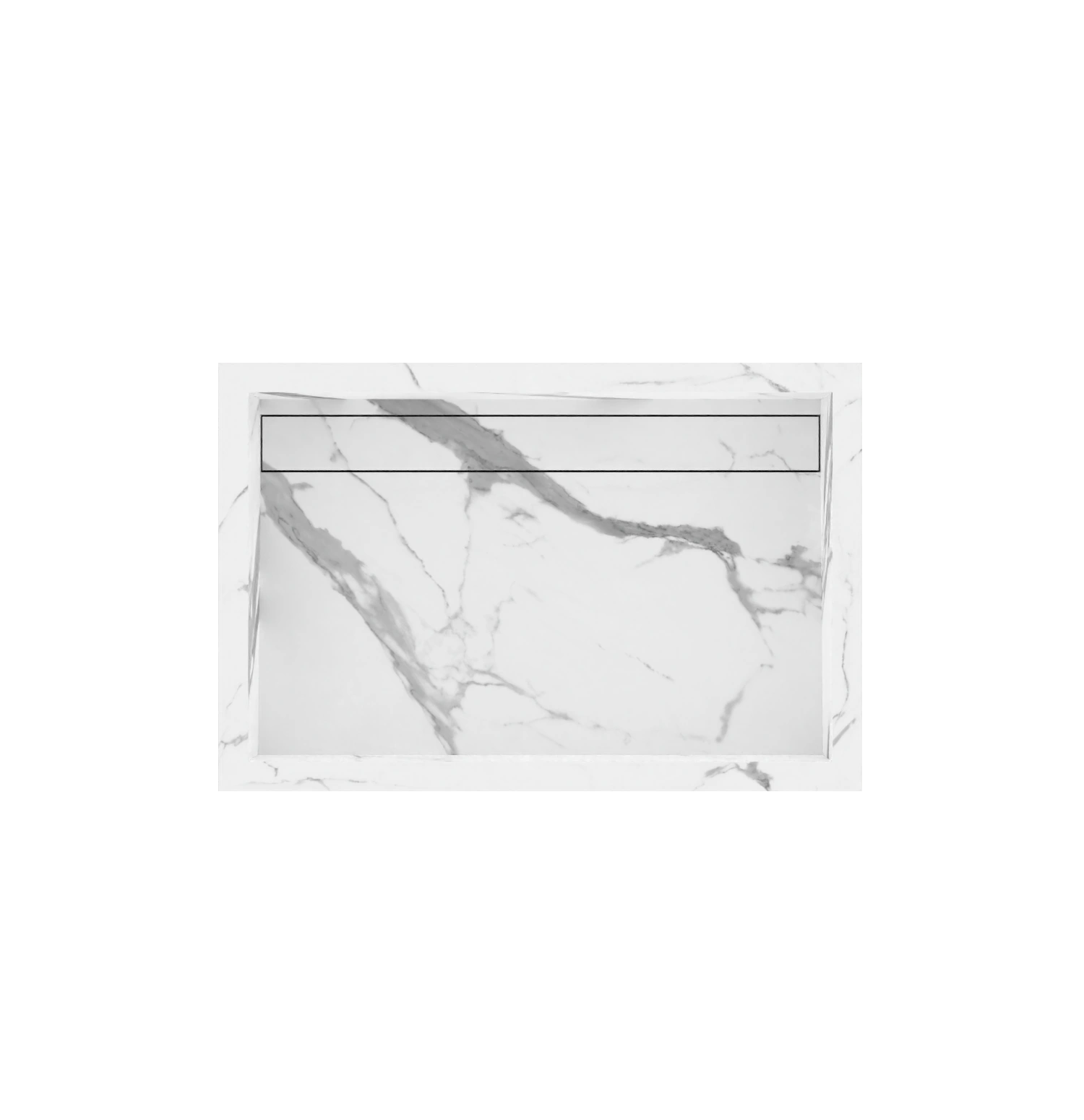 Xeraloox Aria 60 luxe keramische wastafel op maat gemaakt in Statuario Pure marmerlook - afbeelding 5