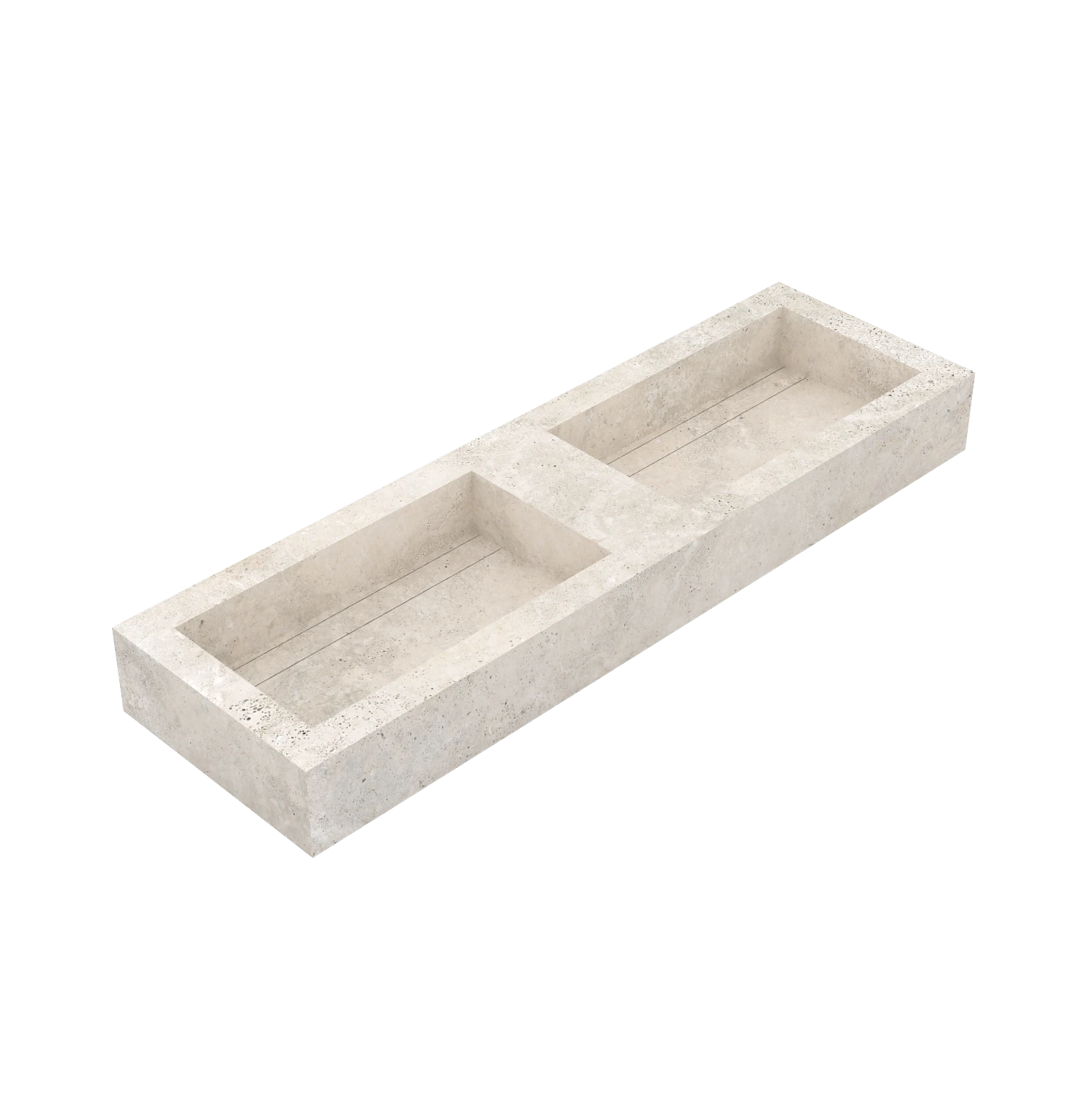 Xeraloox Duo Eterna 150 luxe keramische wastafel op maat gemaakt in Avoro Cross natuursteenlook - afbeelding 3