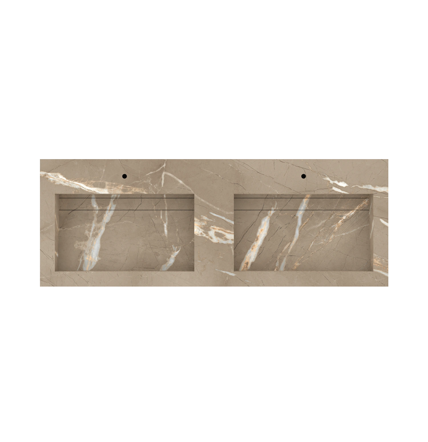 Xeraloox Duo Eterna 150 luxe keramische wastafel op maat gemaakt in Crown Grey marmerlook - afbeelding 5