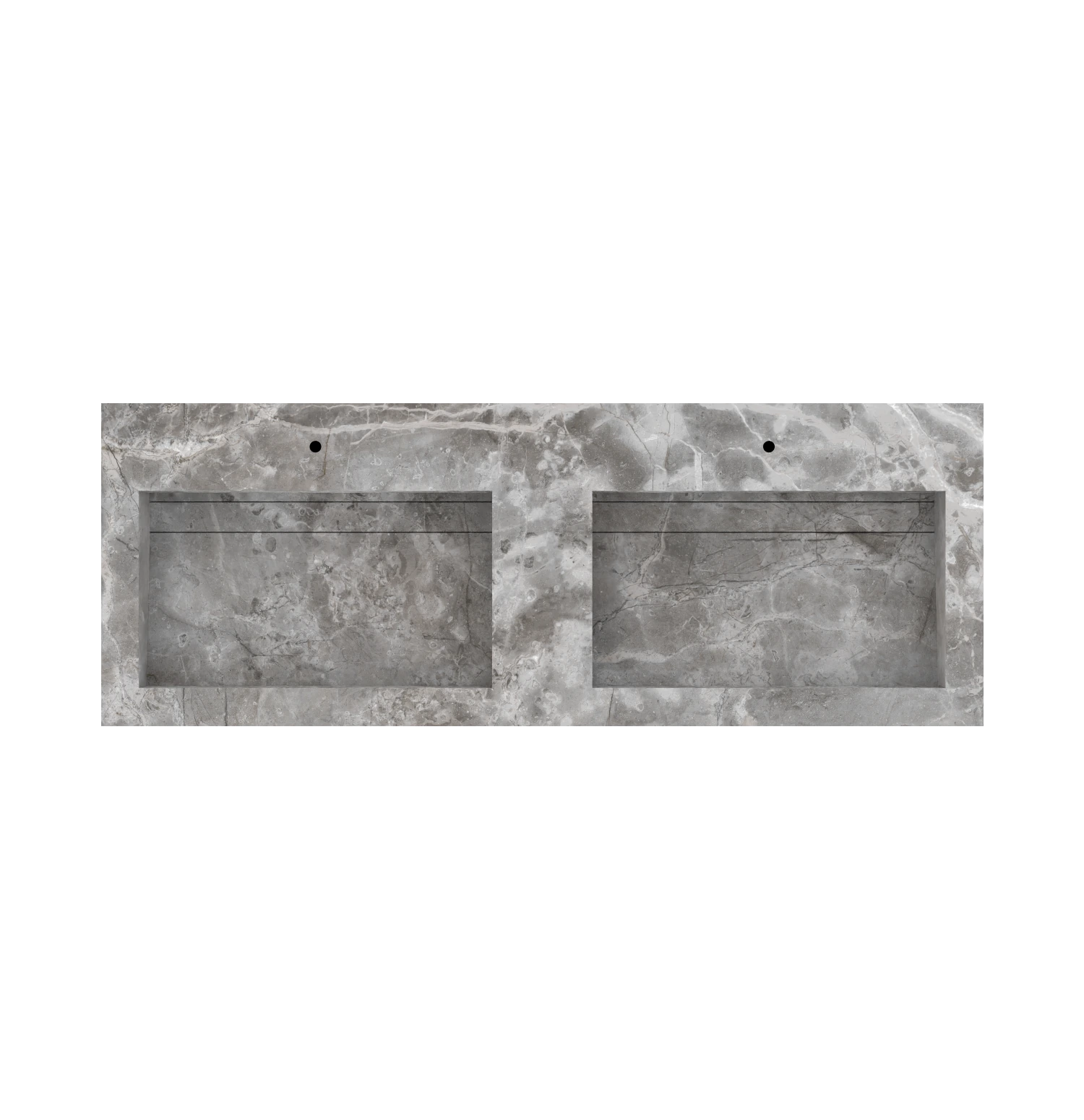 Xeraloox Duo Eterna 150 luxe keramische wastafel op maat gemaakt in Fior di Bosco marmerlook - afbeelding 5