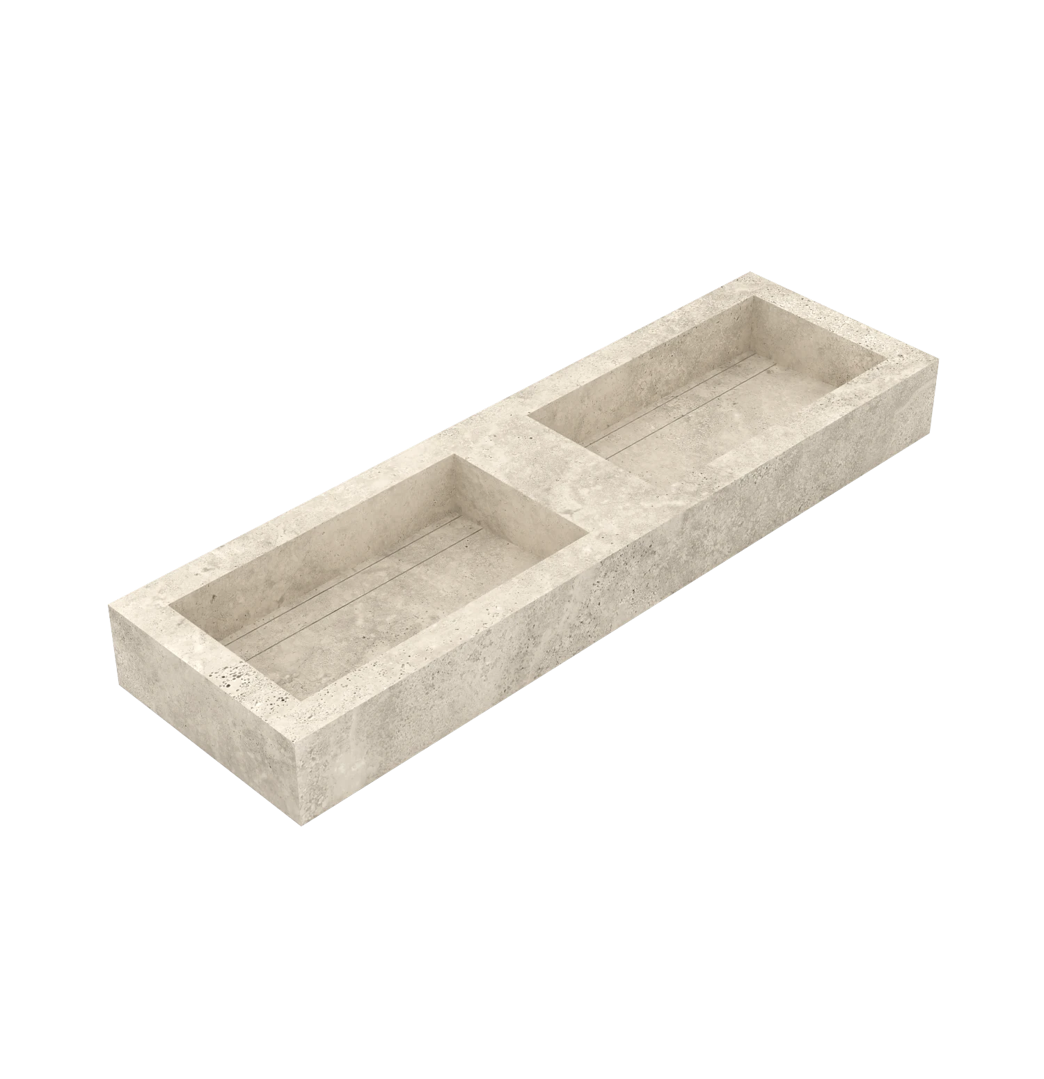 Xeraloox Duo Eterna 150 luxe keramische wastafel op maat gemaakt in Honey Cross natuursteenlook - afbeelding 3