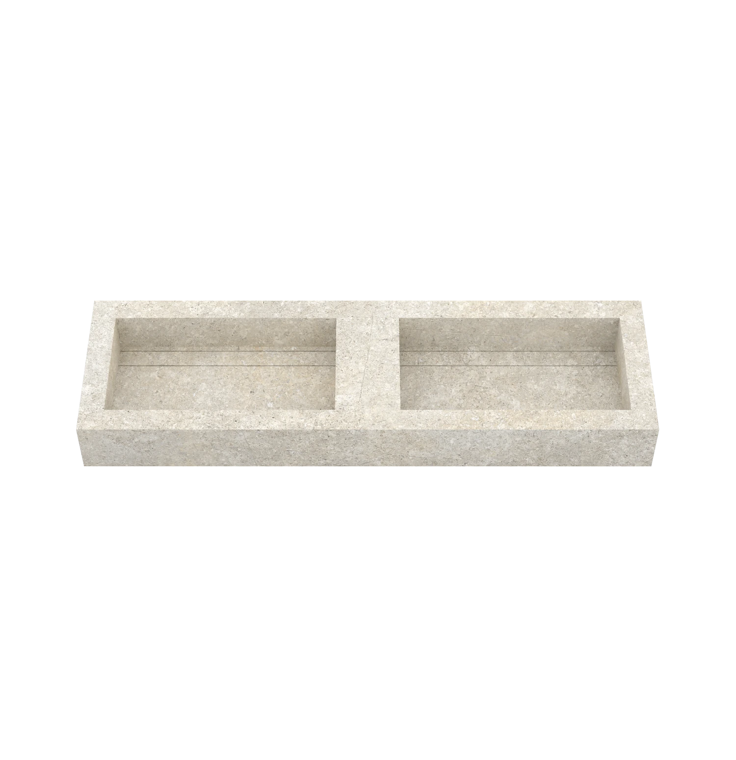 Xeraloox Duo Eterna 150 luxe keramische wastafel op maat gemaakt in Ivory natuursteenlook - afbeelding 2