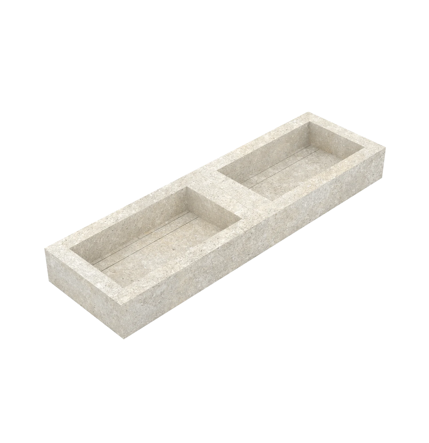 Xeraloox Duo Eterna 150 luxe keramische wastafel op maat gemaakt in Ivory natuursteenlook - afbeelding 3