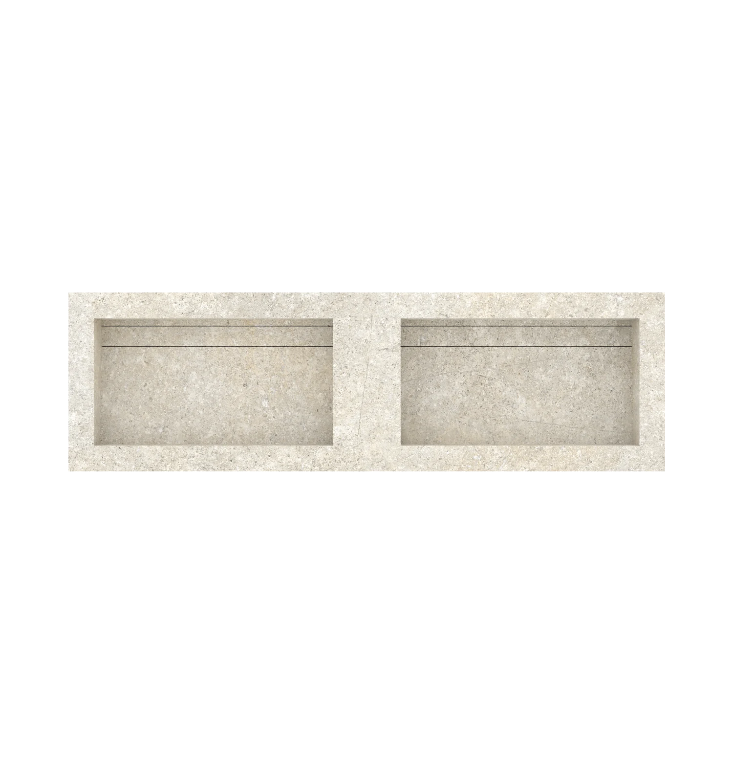 Xeraloox Duo Eterna 150 luxe keramische wastafel op maat gemaakt in Ivory natuursteenlook - afbeelding 4