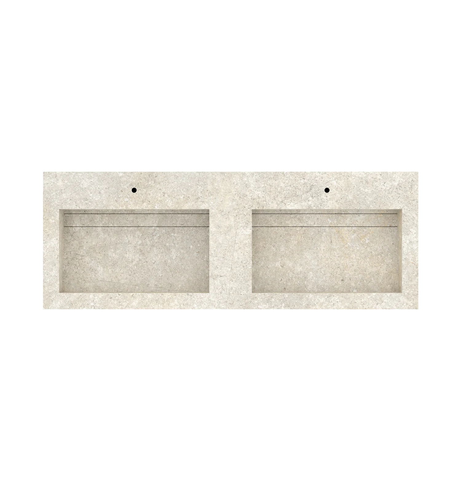 Xeraloox Duo Eterna 150 luxe keramische wastafel op maat gemaakt in Ivory natuursteenlook - afbeelding 5