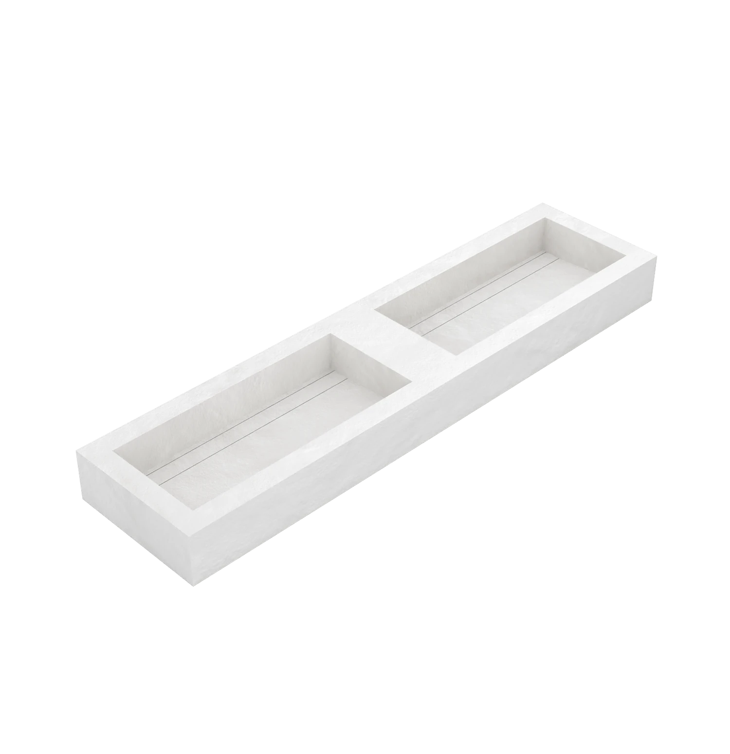 Xeraloox Duo Eterna 180 luxe keramische wastafel op maat gemaakt in Bianco resinlook - afbeelding 3