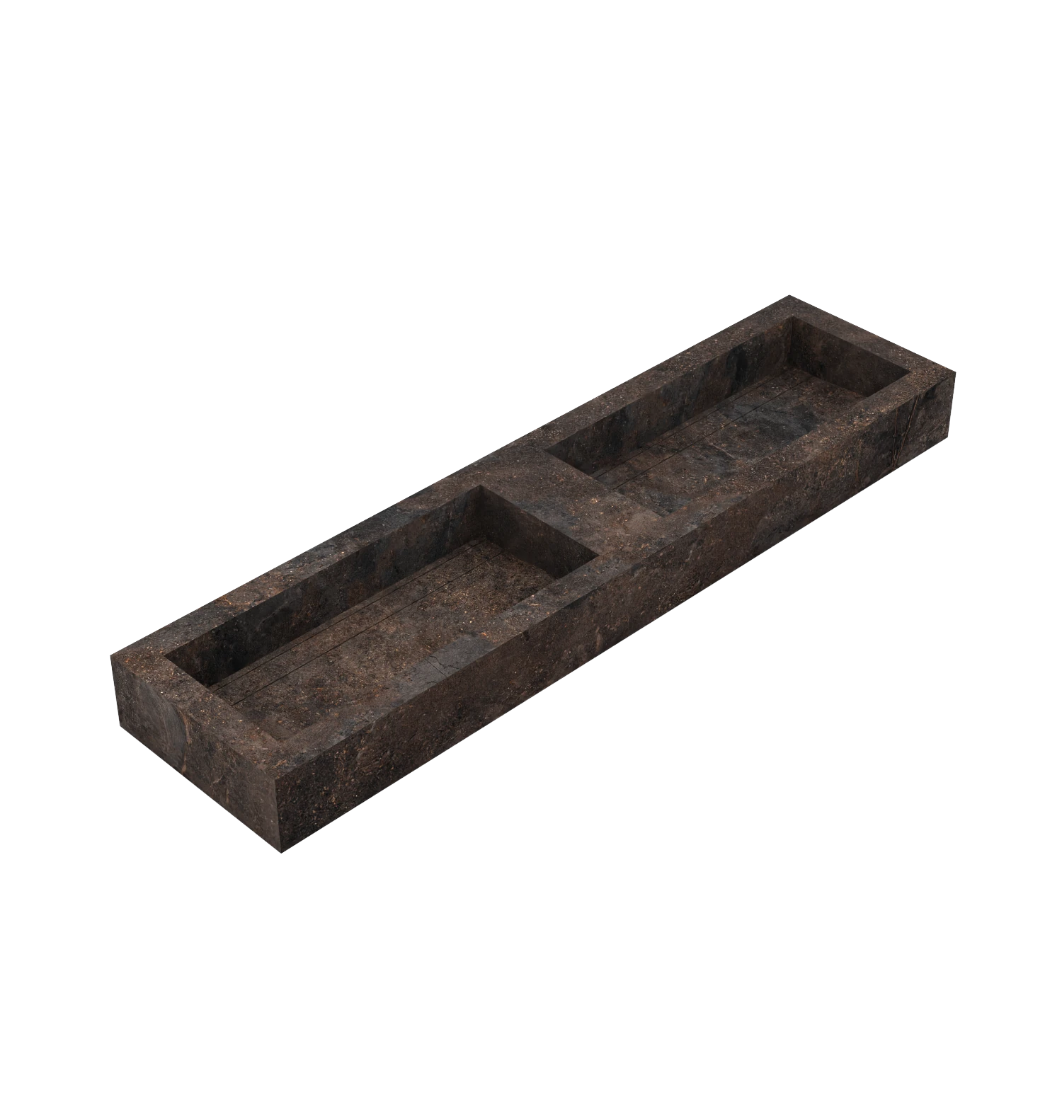 Xeraloox Duo Eterna 180 luxe keramische wastafel op maat gemaakt in Toscano natuursteenlook - afbeelding 3