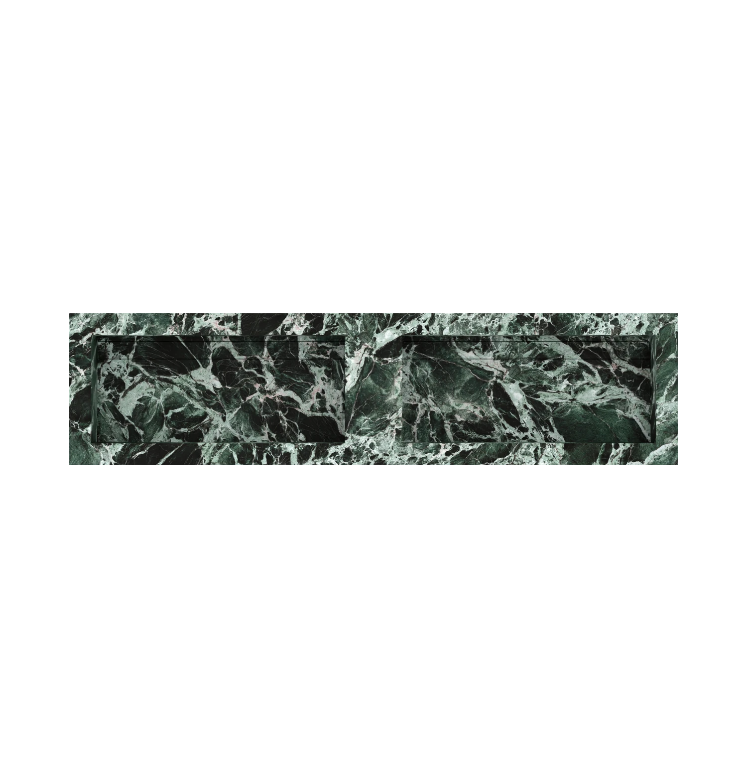 Xeraloox Duo Eterna 180 luxe keramische wastafel op maat gemaakt in Celestial Green marmerlook - afbeelding 4