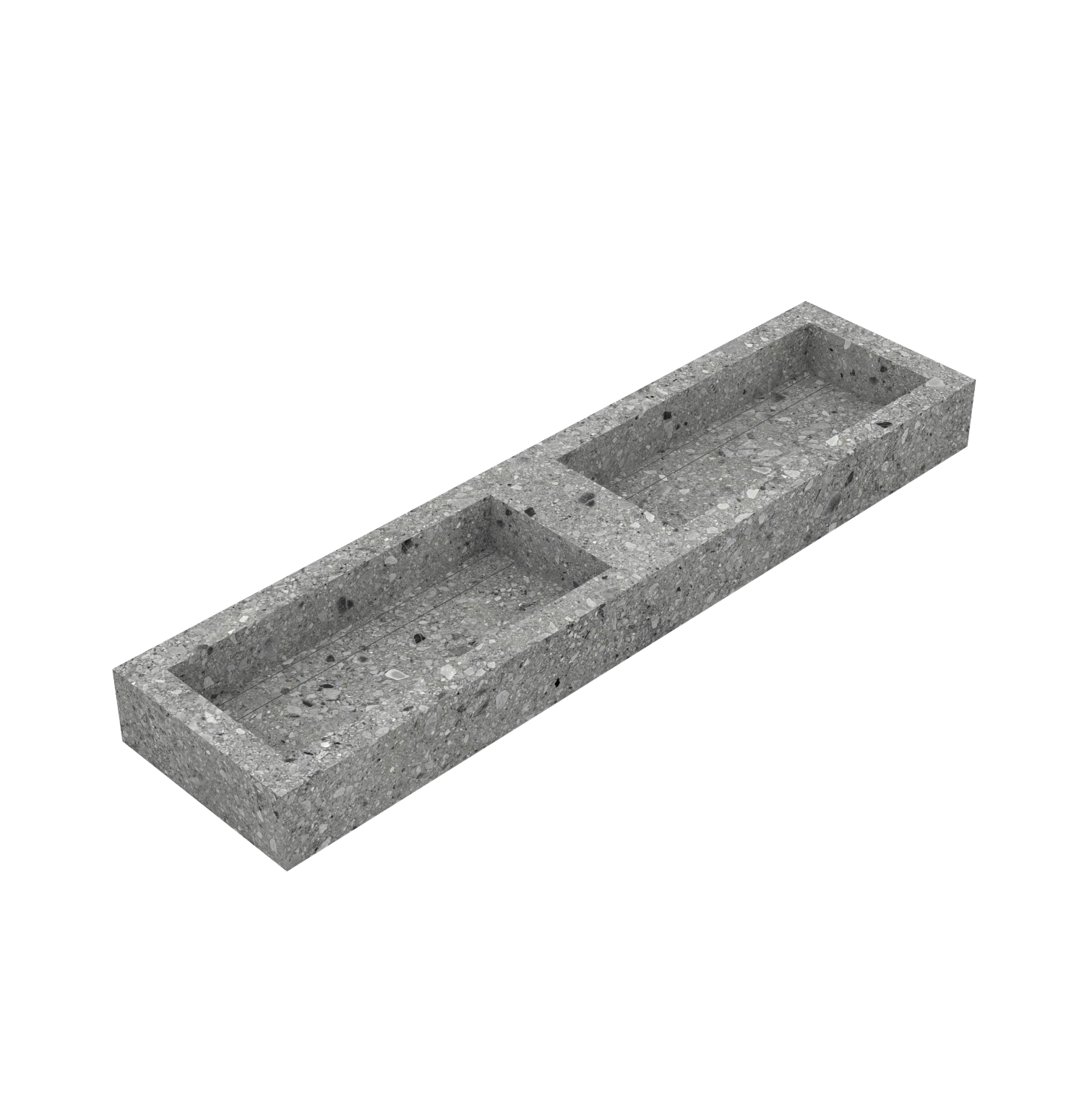 Xeraloox Duo Eterna 180 luxe keramische wastafel op maat gemaakt in Ceppo di Gre natuursteenlook - afbeelding 3