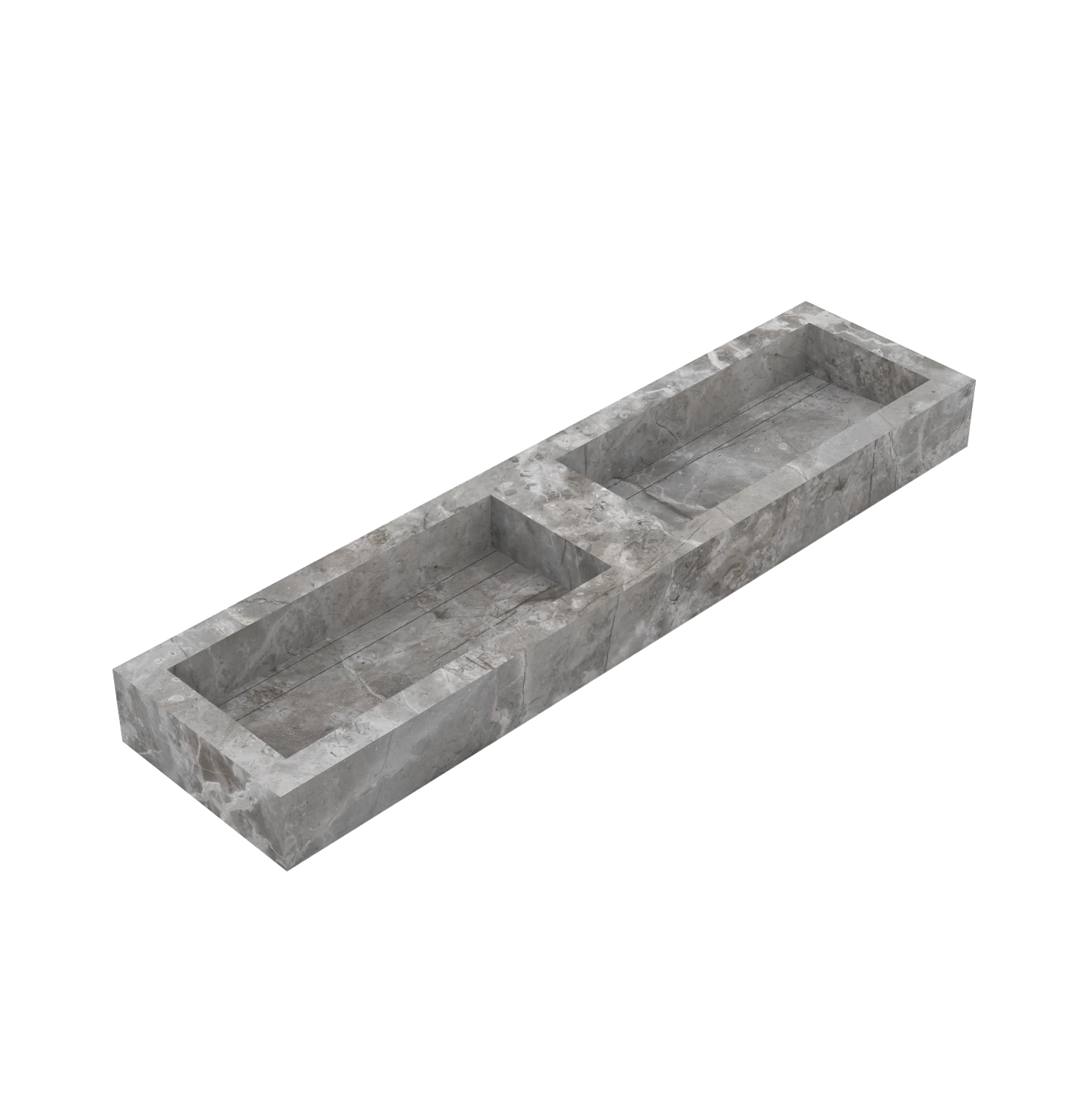 Xeraloox Duo Eterna 180 luxe keramische wastafel op maat gemaakt in Fior di Bosco marmerlook - afbeelding 3