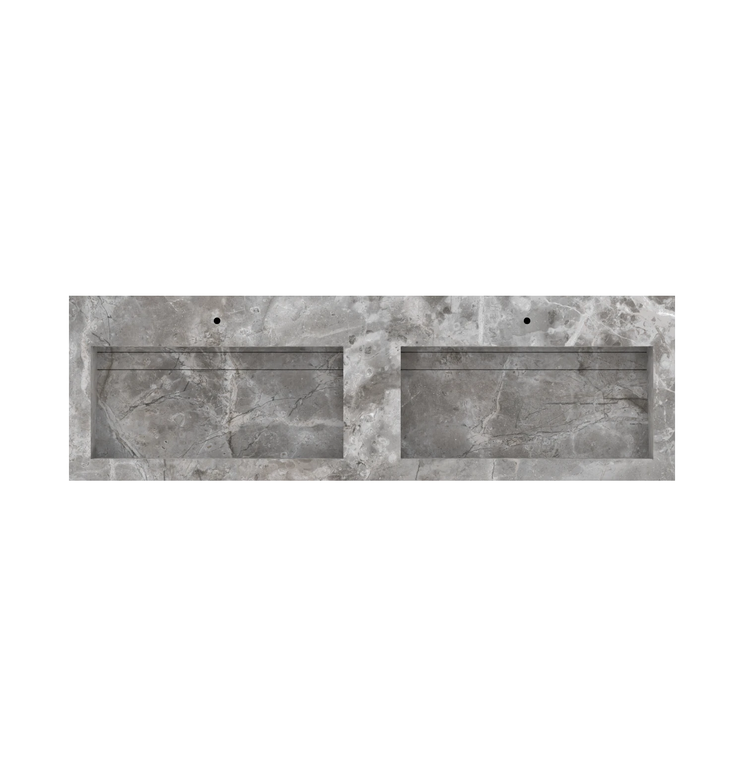 Xeraloox Duo Eterna 180 luxe keramische wastafel op maat gemaakt in Fior di Bosco marmerlook - afbeelding 5