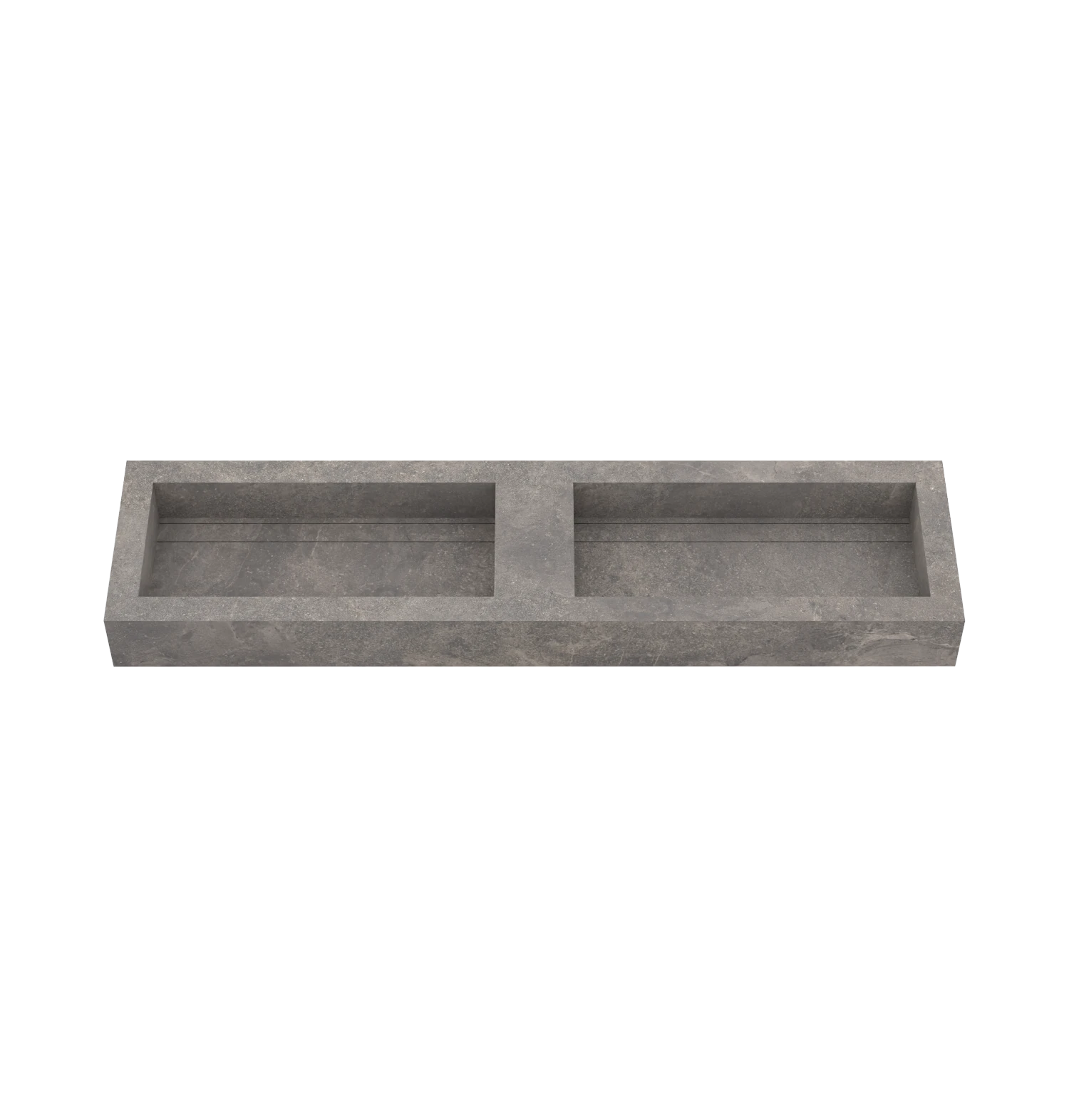 Xeraloox Duo Eterna 180 luxe keramische wastafel op maat gemaakt in Grigio Chiaro natuursteenlook - afbeelding 2
