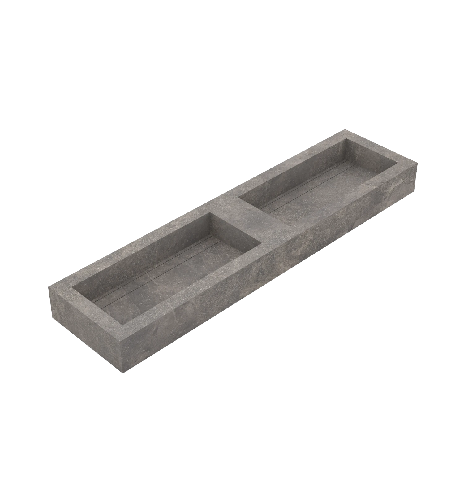 Xeraloox Duo Eterna 180 luxe keramische wastafel op maat gemaakt in Grigio Chiaro natuursteenlook - afbeelding 3