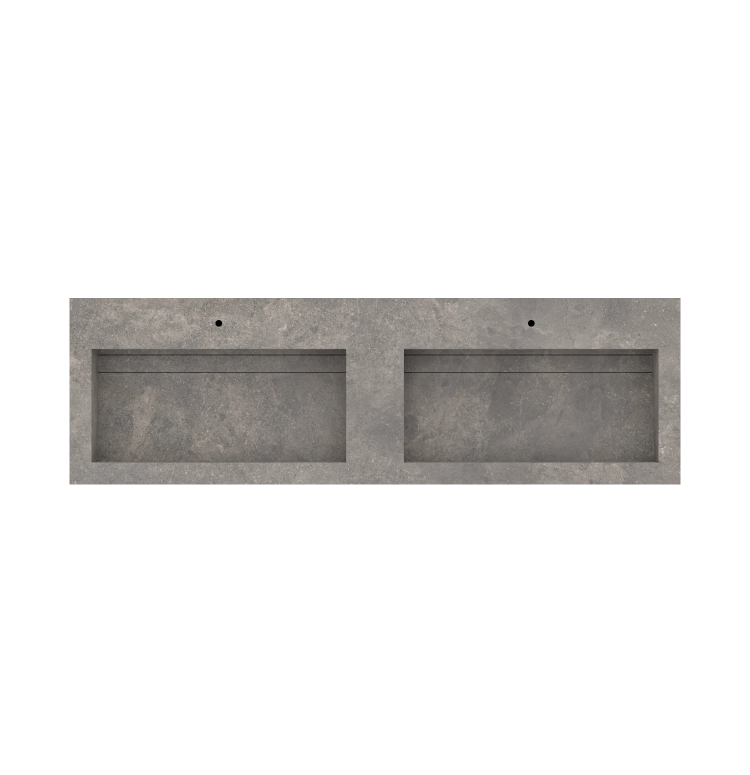 Xeraloox Duo Eterna 180 luxe keramische wastafel op maat gemaakt in Grigio Chiaro natuursteenlook - afbeelding 5