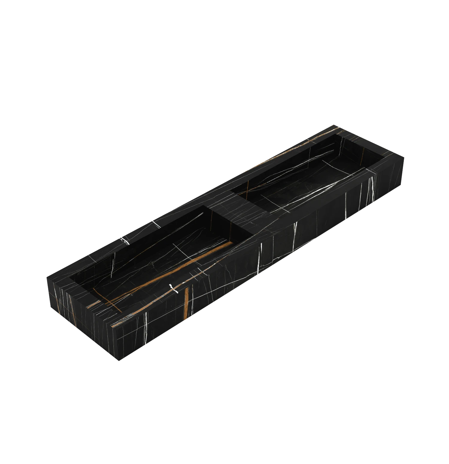 Xeraloox Duo Eterna 180 luxe keramische wastafel op maat gemaakt in Noir Dune marmerlook - afbeelding 3