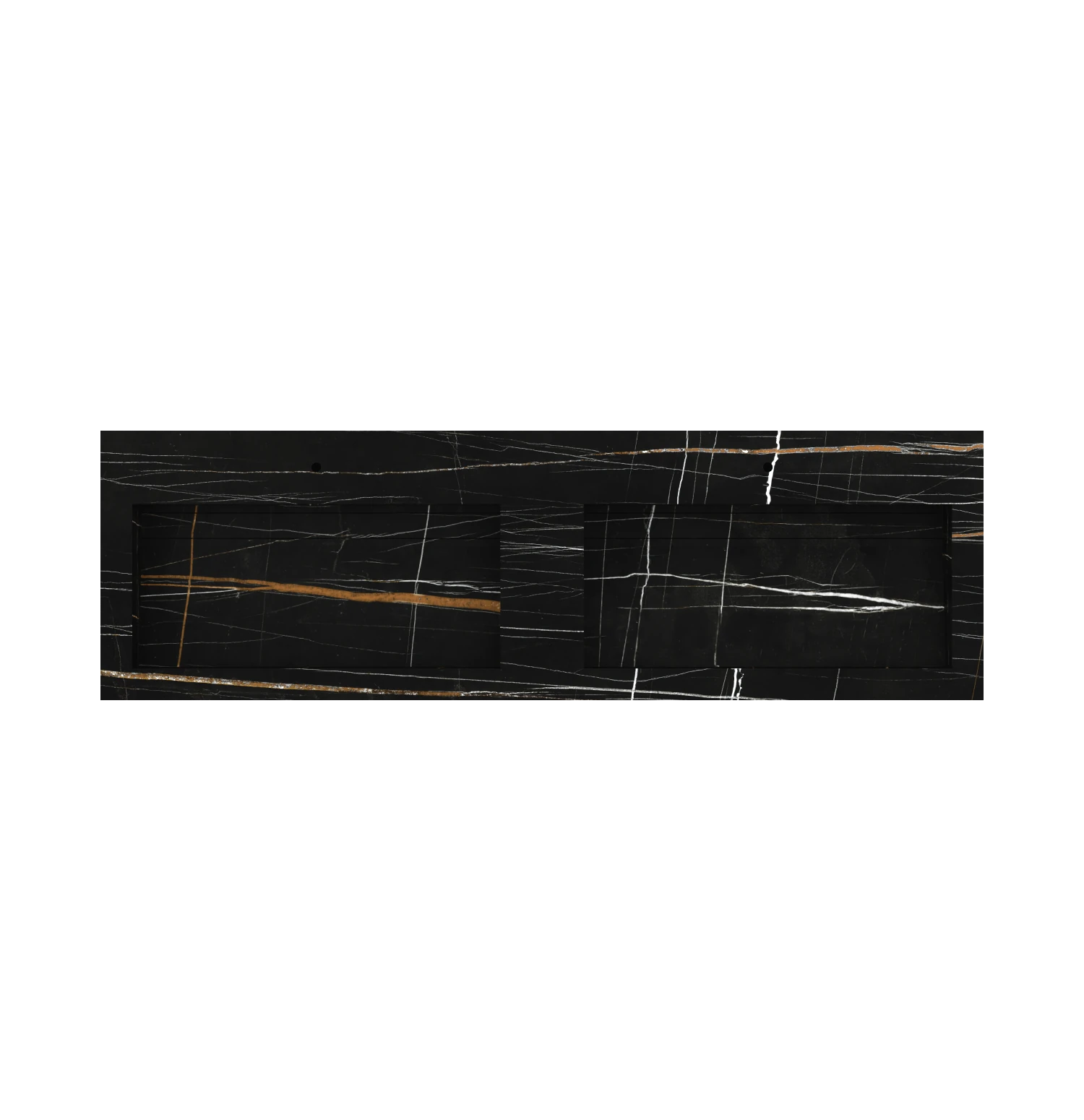 Xeraloox Duo Eterna 180 luxe keramische wastafel op maat gemaakt in Noir Dune marmerlook - afbeelding 5