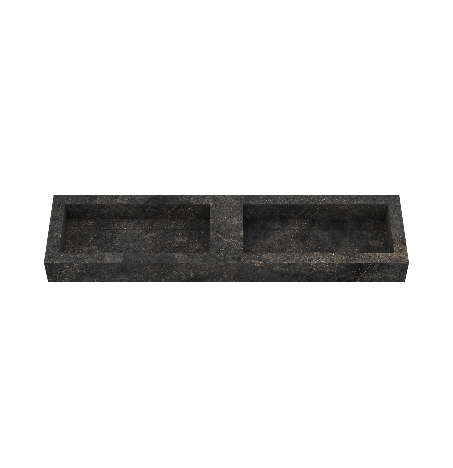 Xeraloox Duo Eterna 180 luxe keramische wastafel op maat gemaakt in Basalto natuursteenlook - afbeelding 2