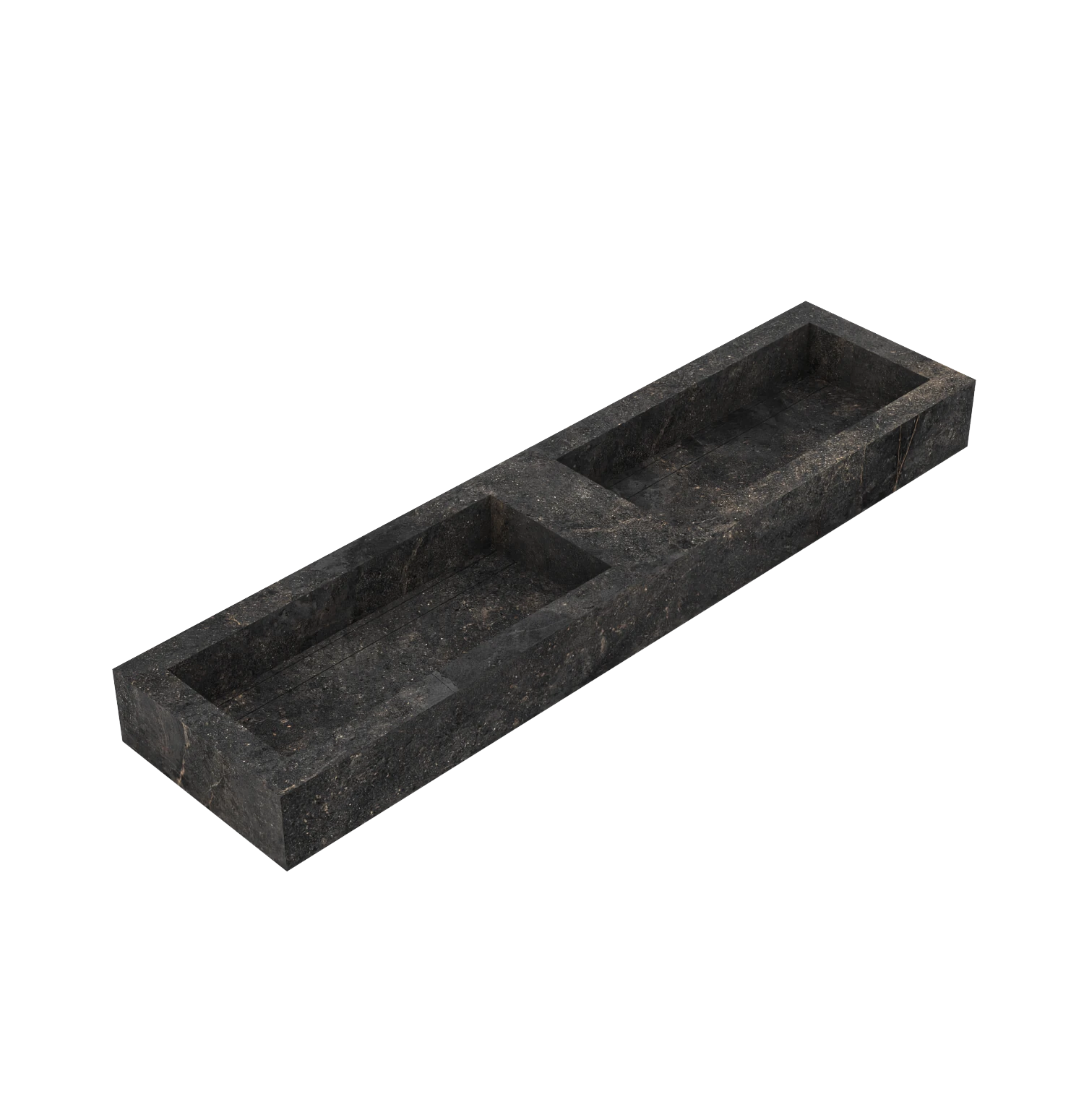 Xeraloox Duo Eterna 180 luxe keramische wastafel op maat gemaakt in Basalto natuursteenlook - afbeelding 3