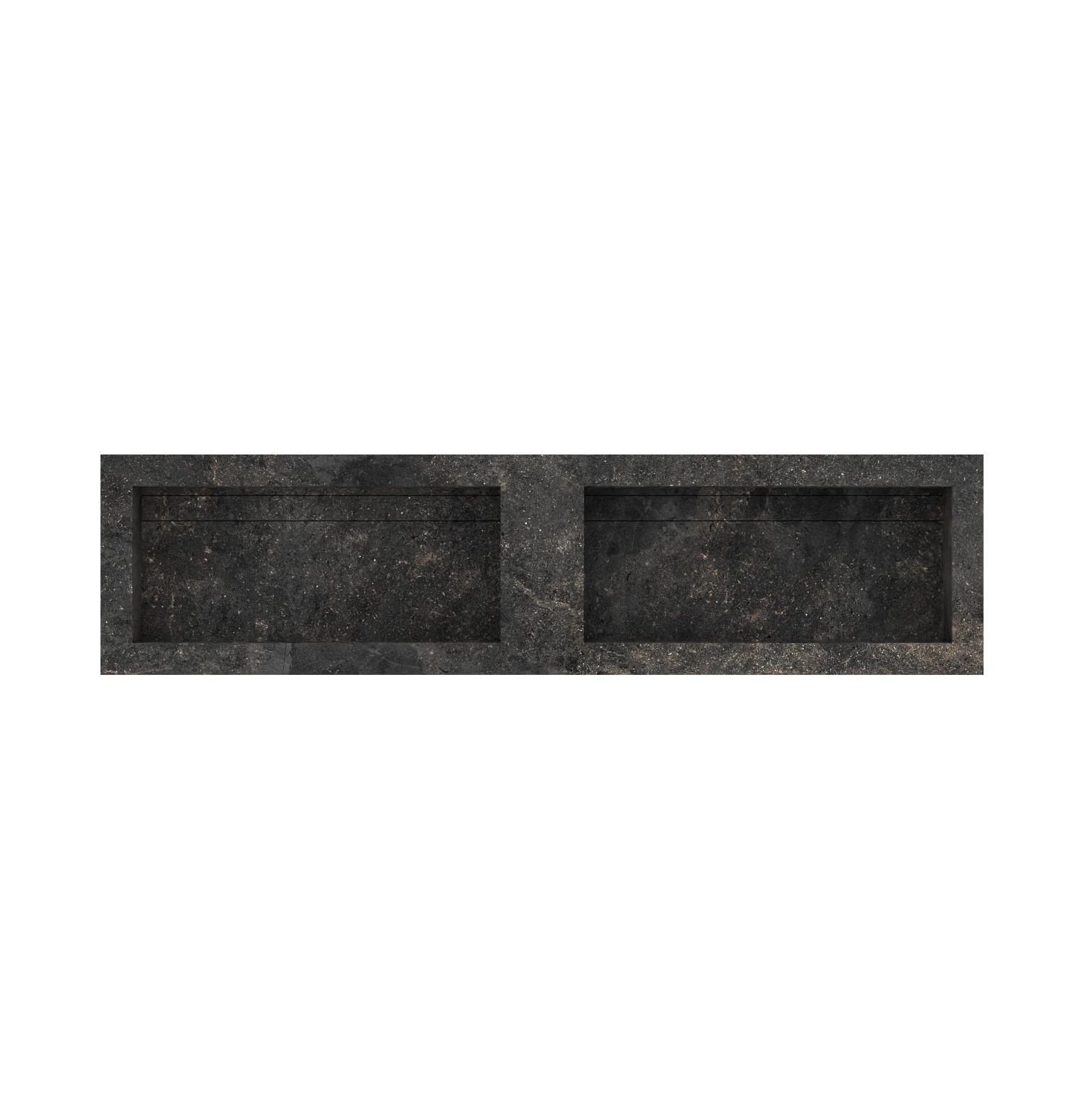 Xeraloox Duo Eterna 180 luxe keramische wastafel op maat gemaakt in Basalto natuursteenlook - afbeelding 4