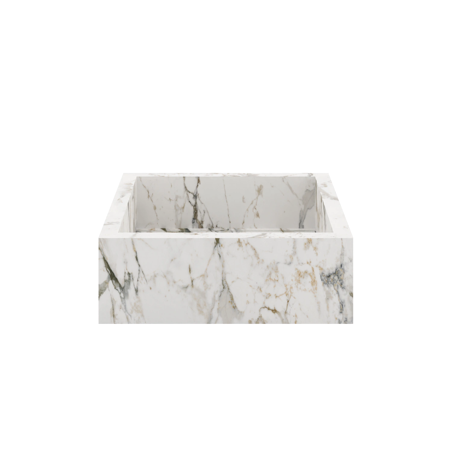 Xeraloox Aria 40 luxe keramische wastafel op maat gemaakt in Calacatta Capraia marmerlook - afbeelding 1